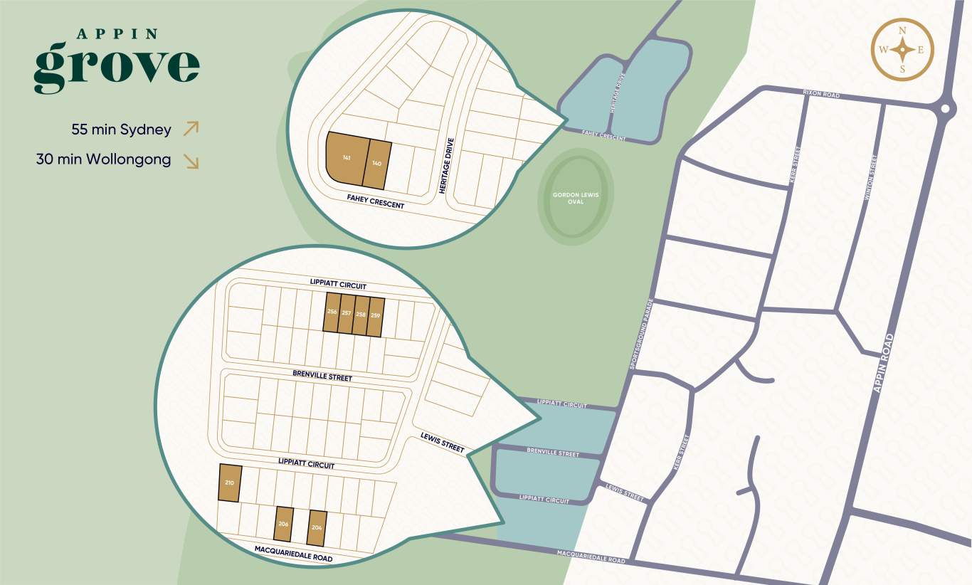 Complete by McDonald Jones at Appin Grove - Appin Masterplan
