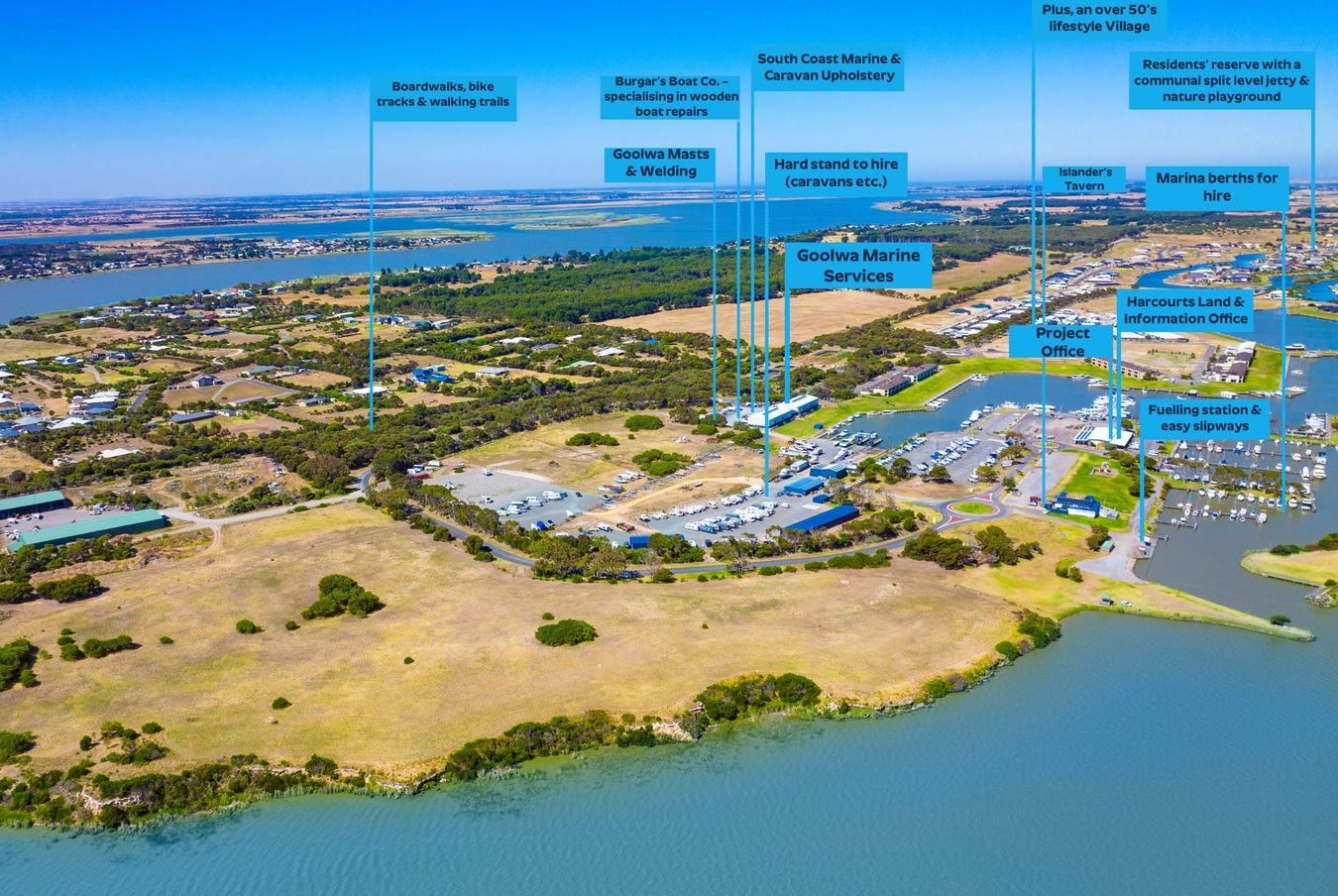Coorong Quays Estate - Hindmarsh Island Aerial