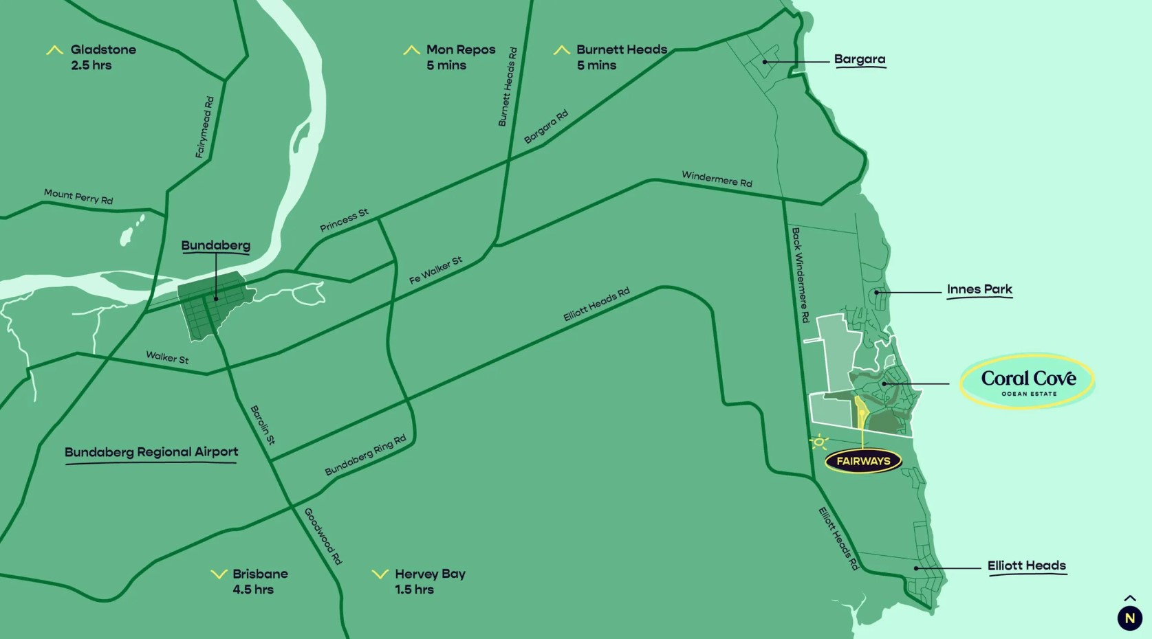 Coral Cove Ocean Estate - Innes Park Location Map