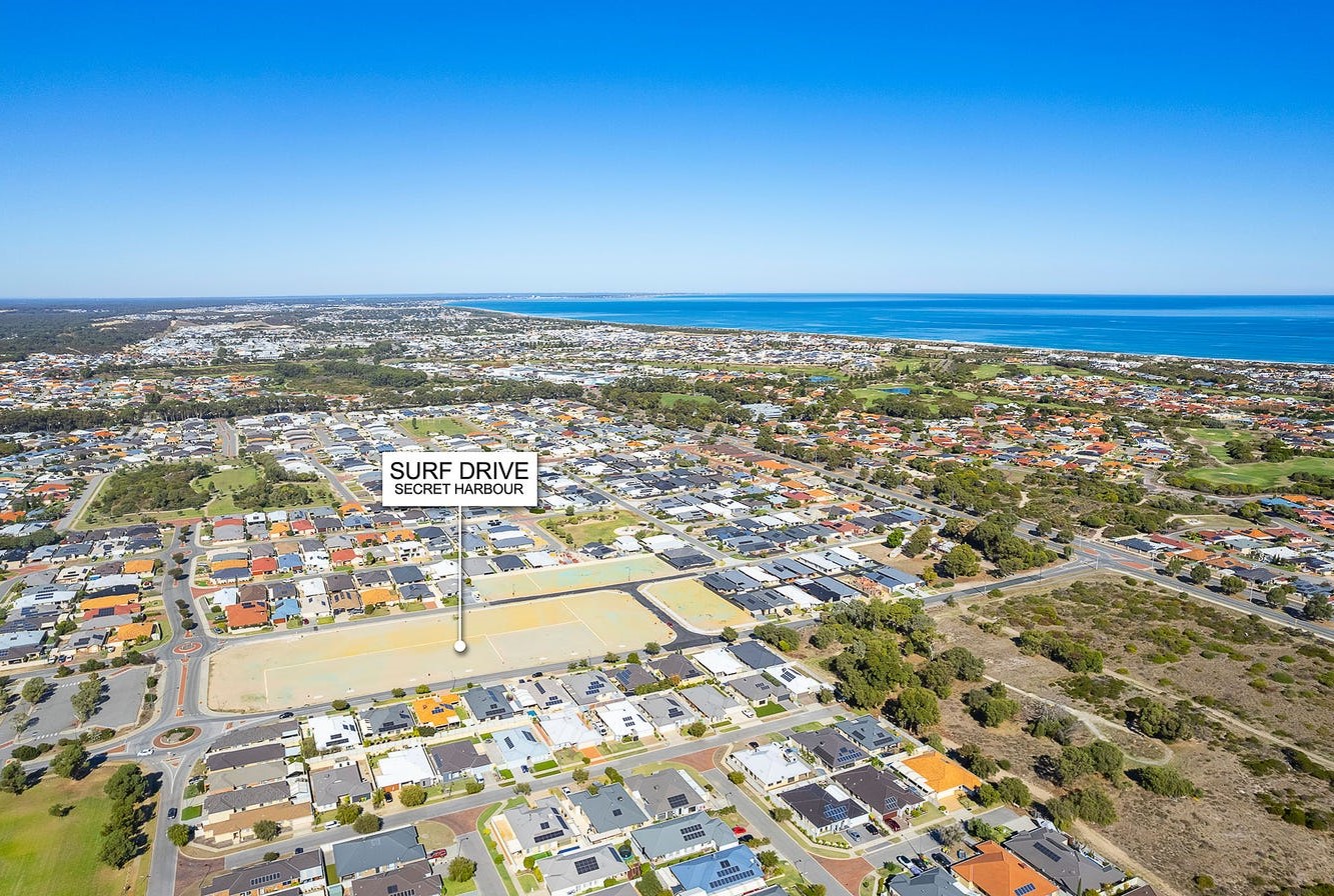 Corner Surf Drive - Springdale Boulevard - Secret Harbour Aerial