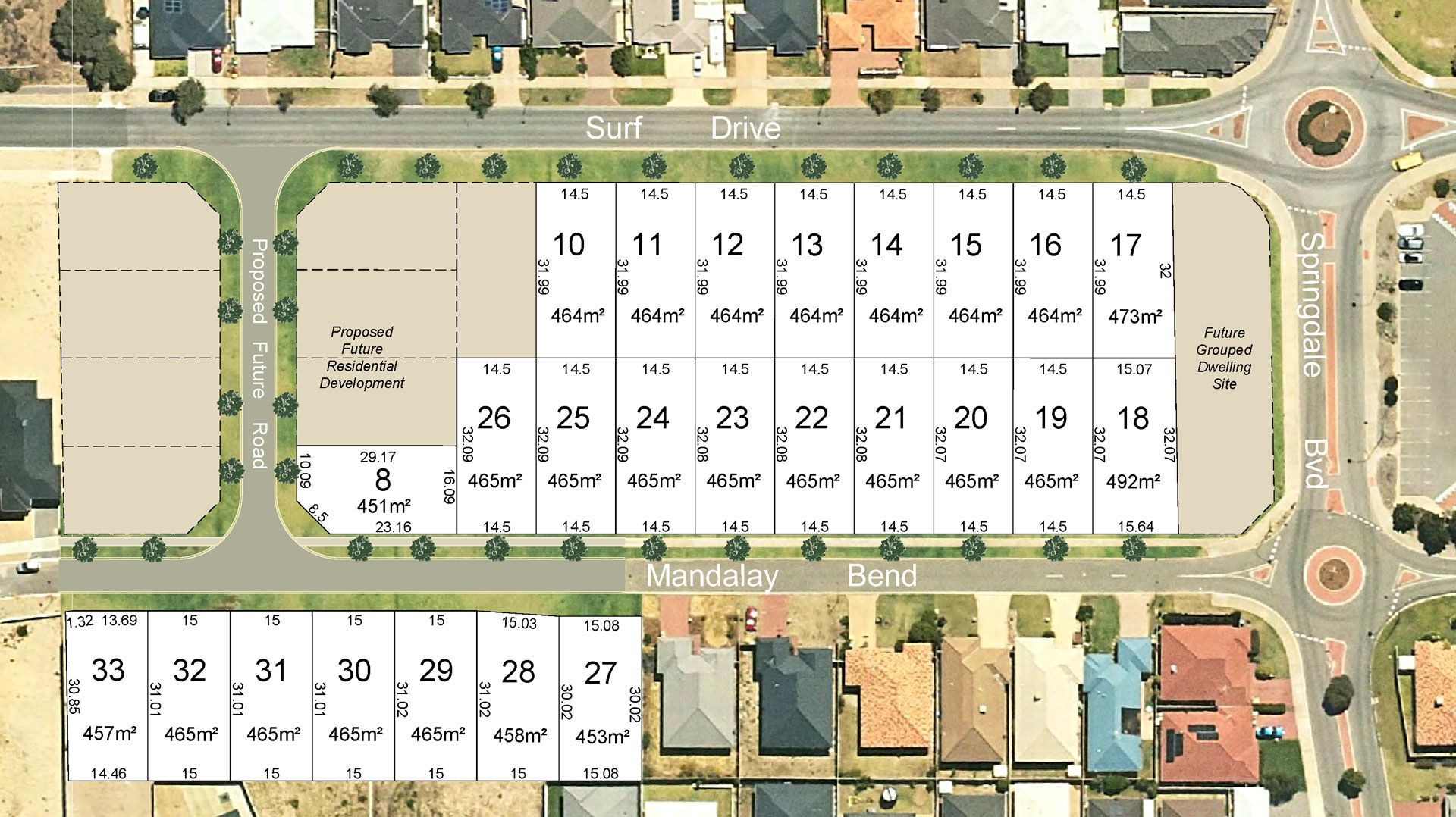 Corner Surf Drive - Springdale Boulevard - Secret Harbour Masterplan