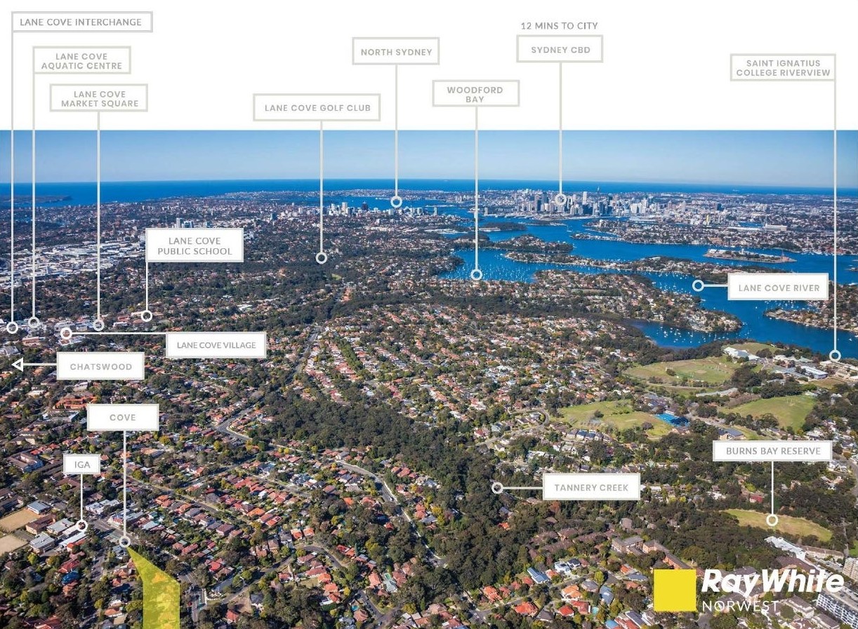 Cove Townhomes - Lane Cove Aerial
