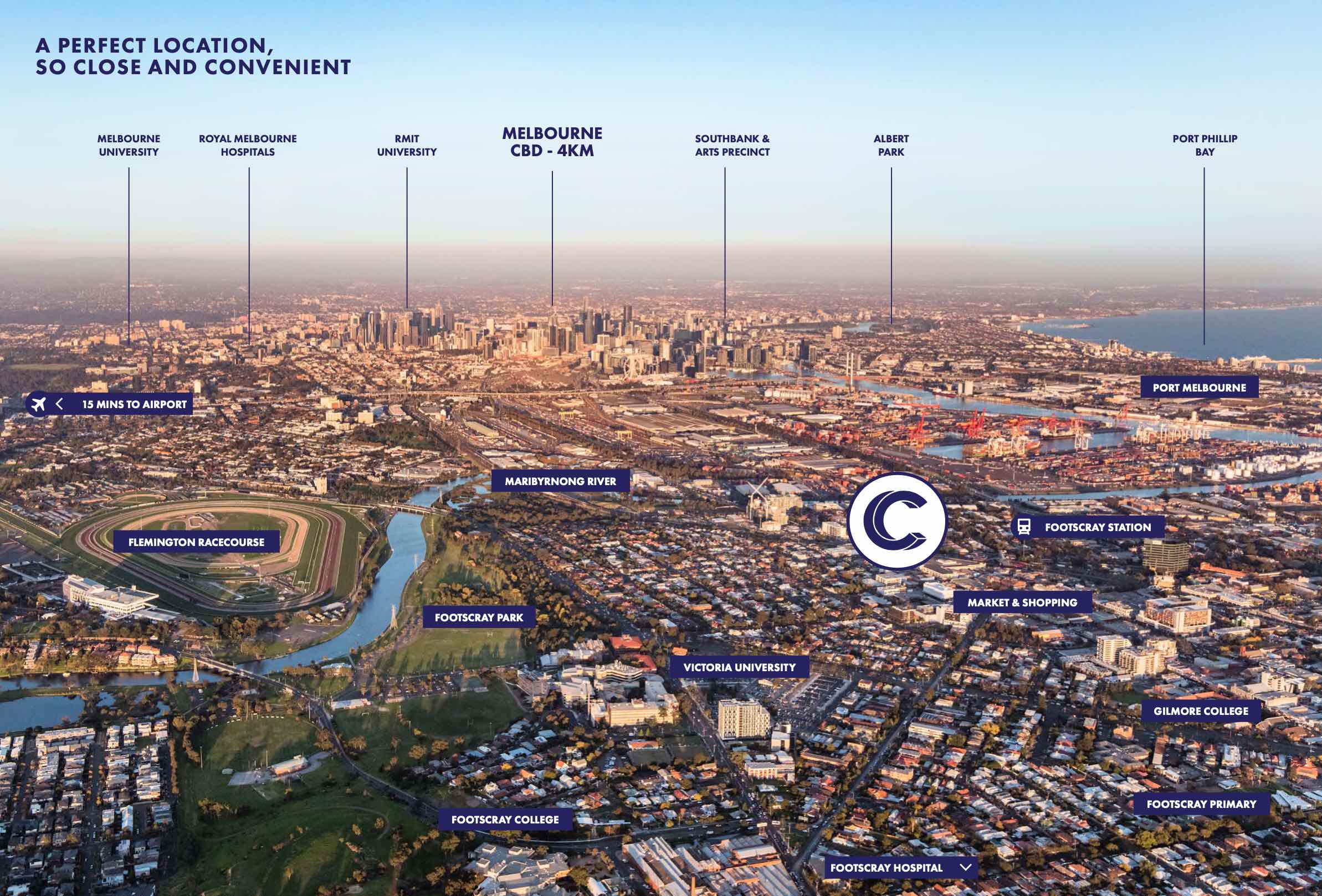 Cowper Residences Estate - Footscray Aerial