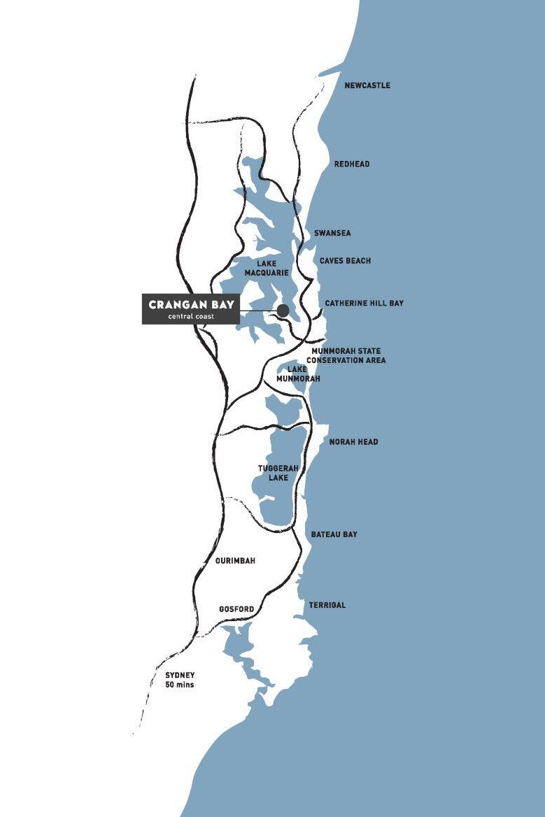 Crangan Bay Estate Central Coast - Crangan Bay Location Map
