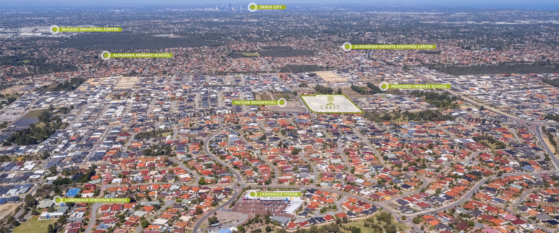 Crest Estate - Landsdale Aerial