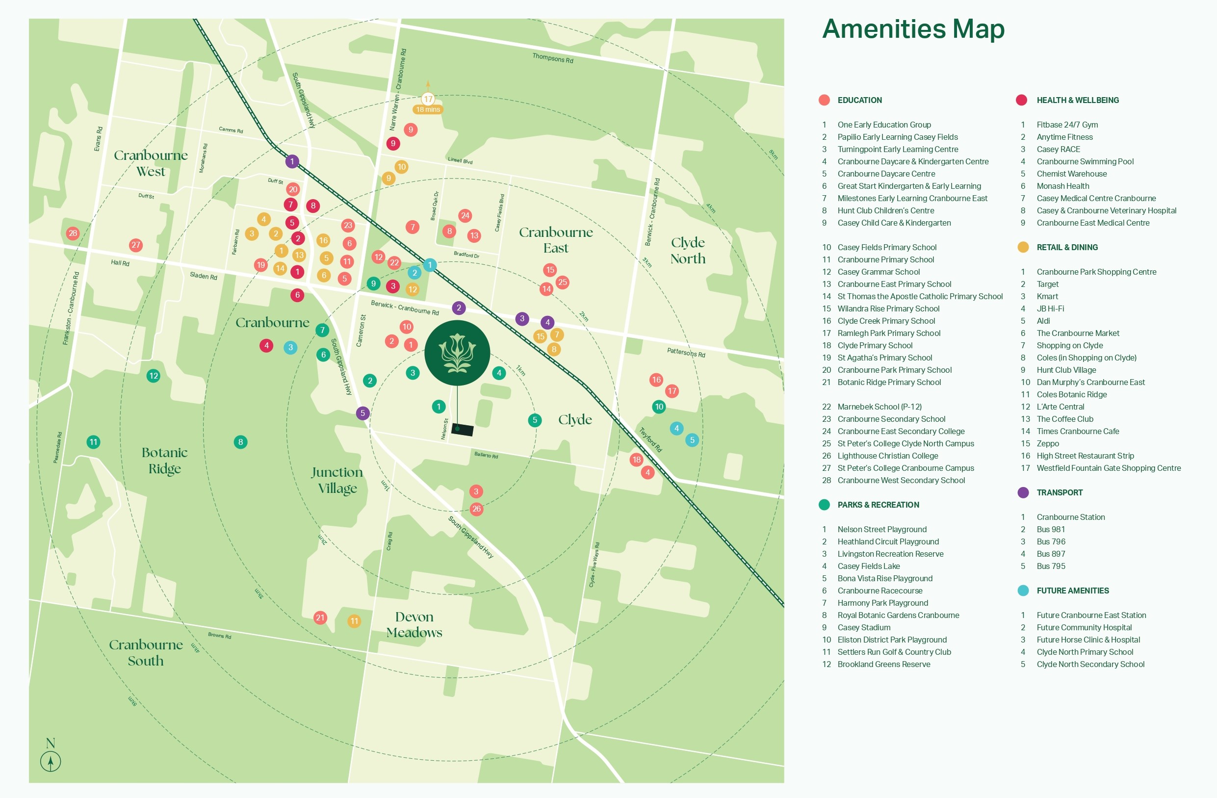 Crestwood Place Estate - Cranbourne East Location Map
