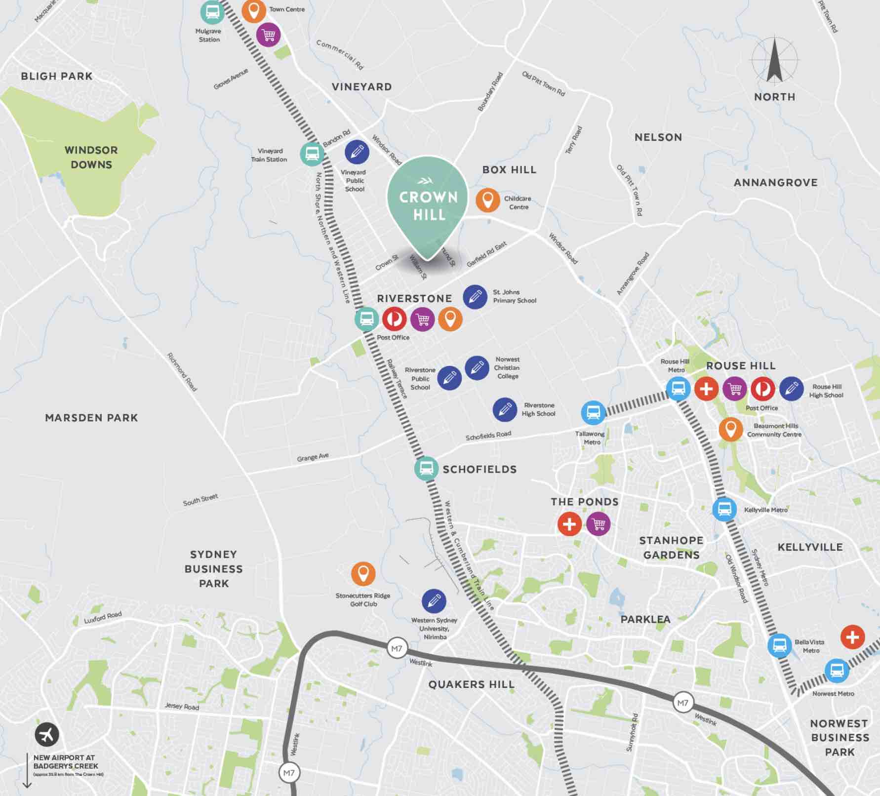 Crown Hill Riverstone Estate - Grantham Farm Location m Location Map