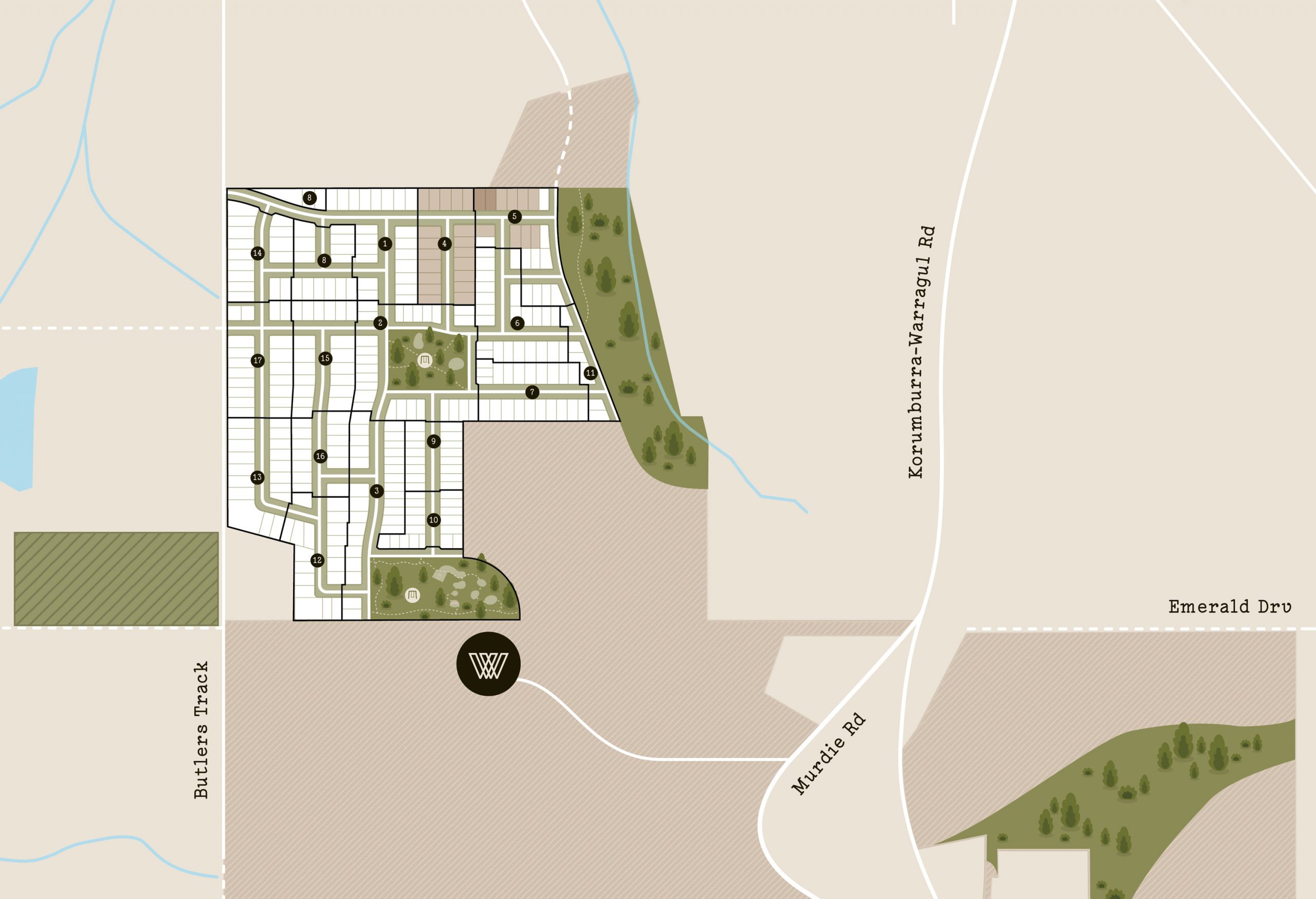 Crownlea Estate - Warragul Location Map