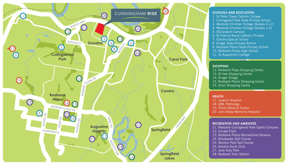 Cunningham Rise Goodna - Location
