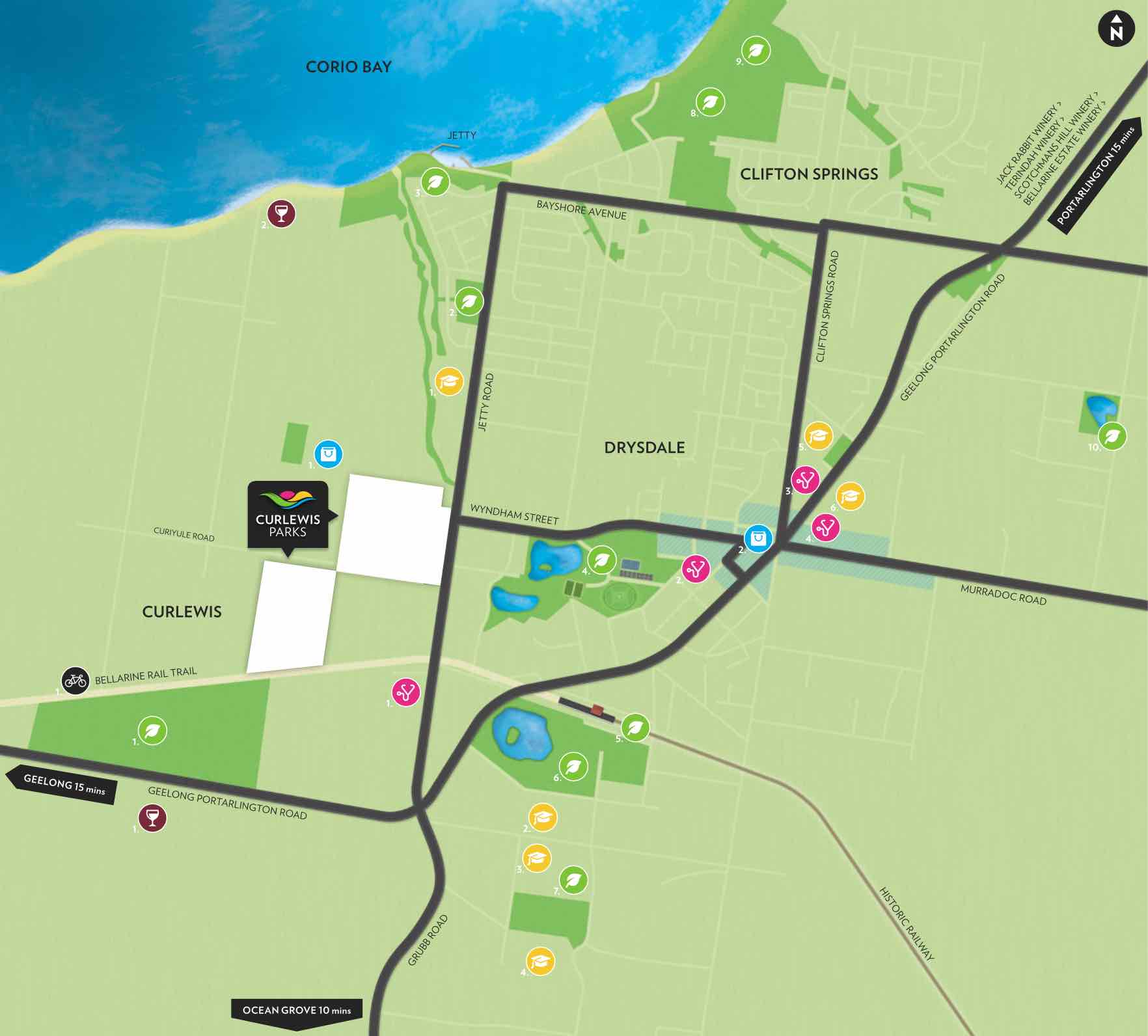 Curlewis Parks Location map