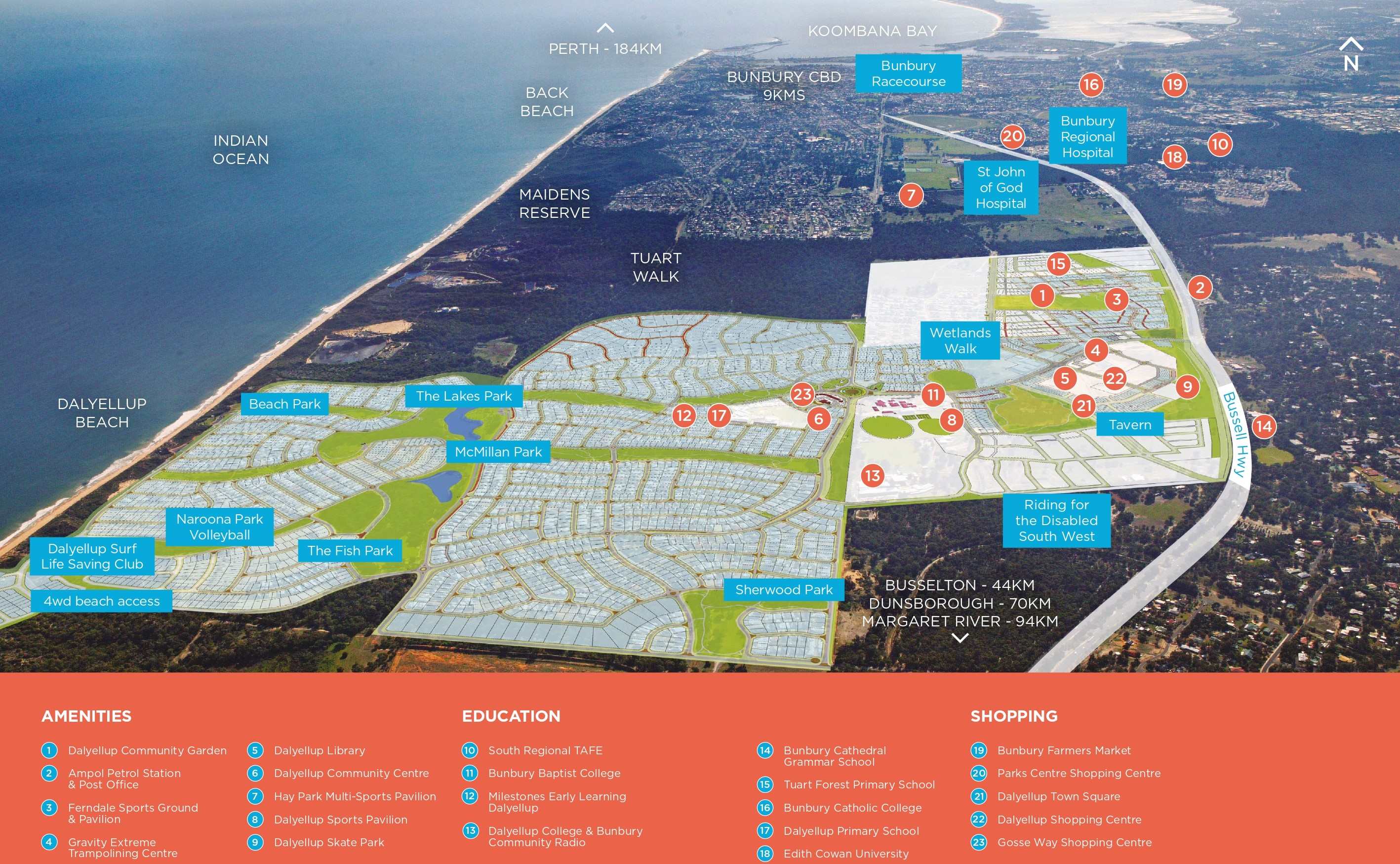 Dalyellup Beach Estate - Dalyellu Location Map