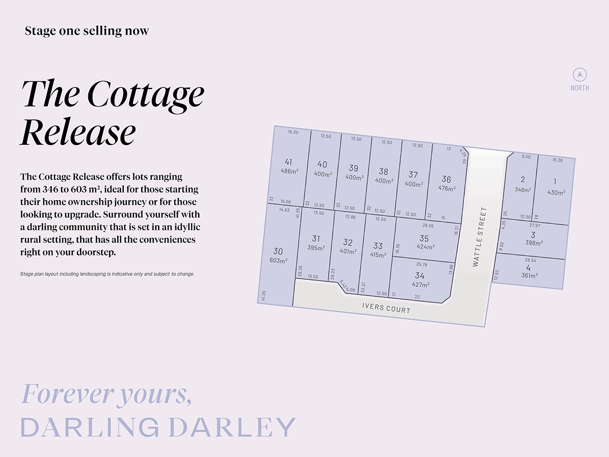 Darling Darley Estate - Darley Release Map