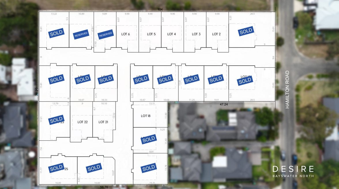 Desire Townhomes - Bayswater North Aerial