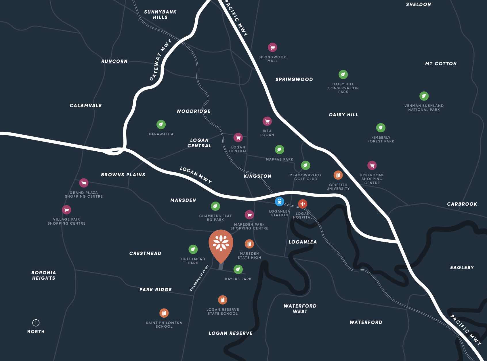 Diamantina Estate - Logan Reserve Location map