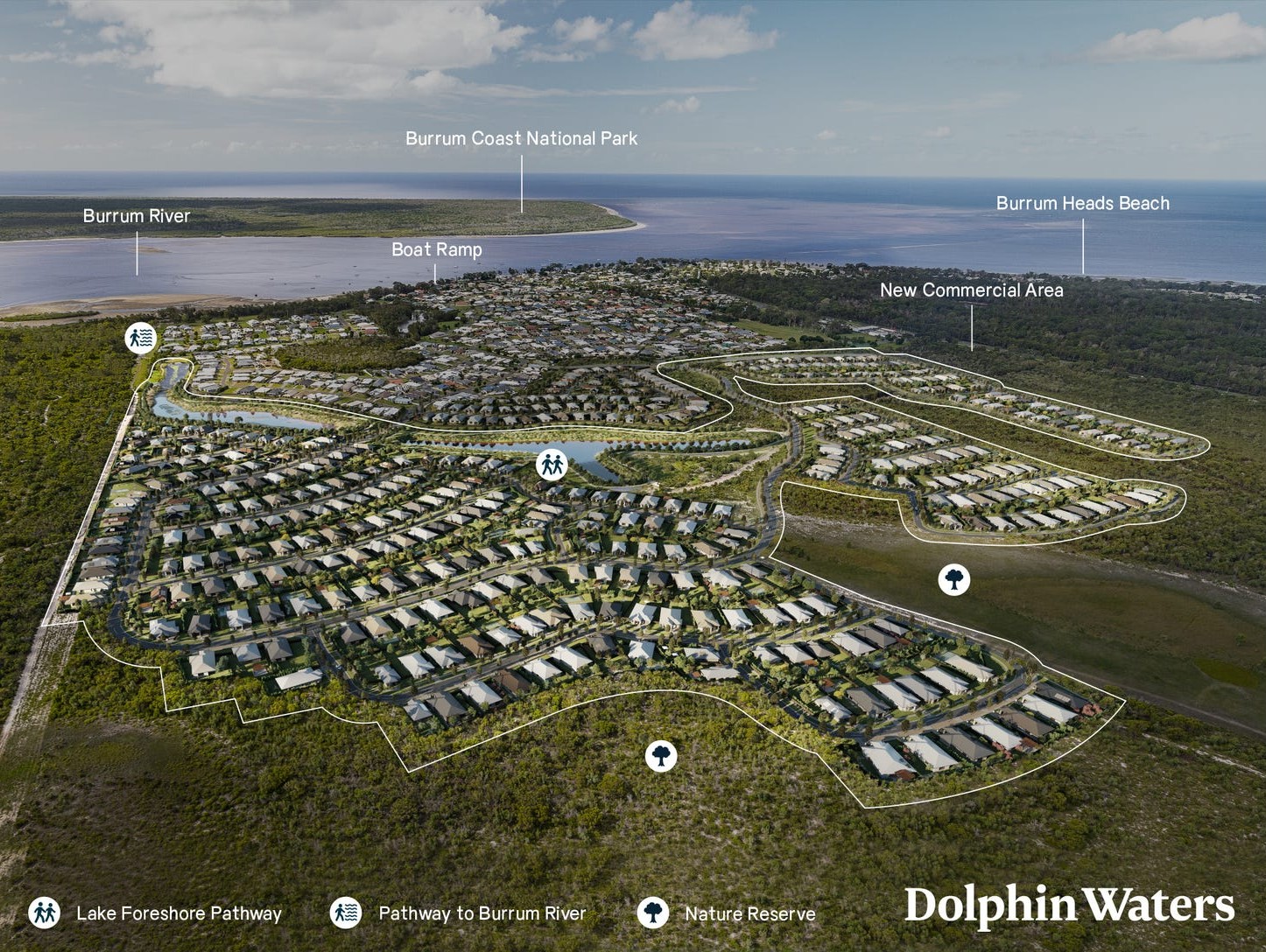 Dolphin Waters Estate - Burrum Heads Aerial