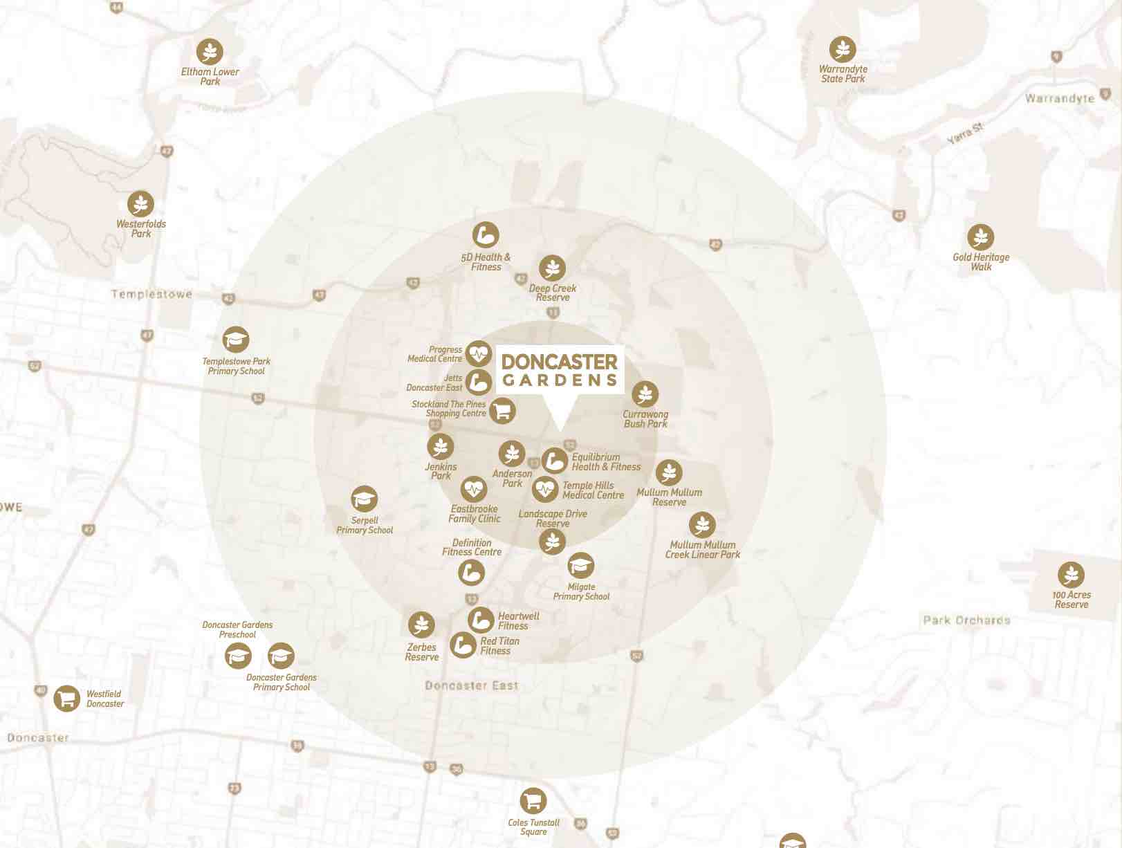 Doncaster Gardens Estate - Doncaster East Location m Location Map