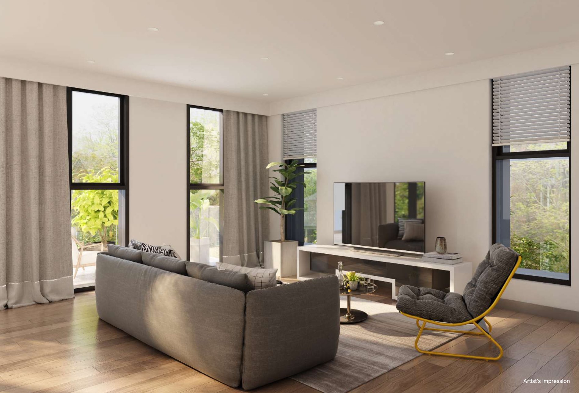 Dryden Residence - Doncaster East Living area Render