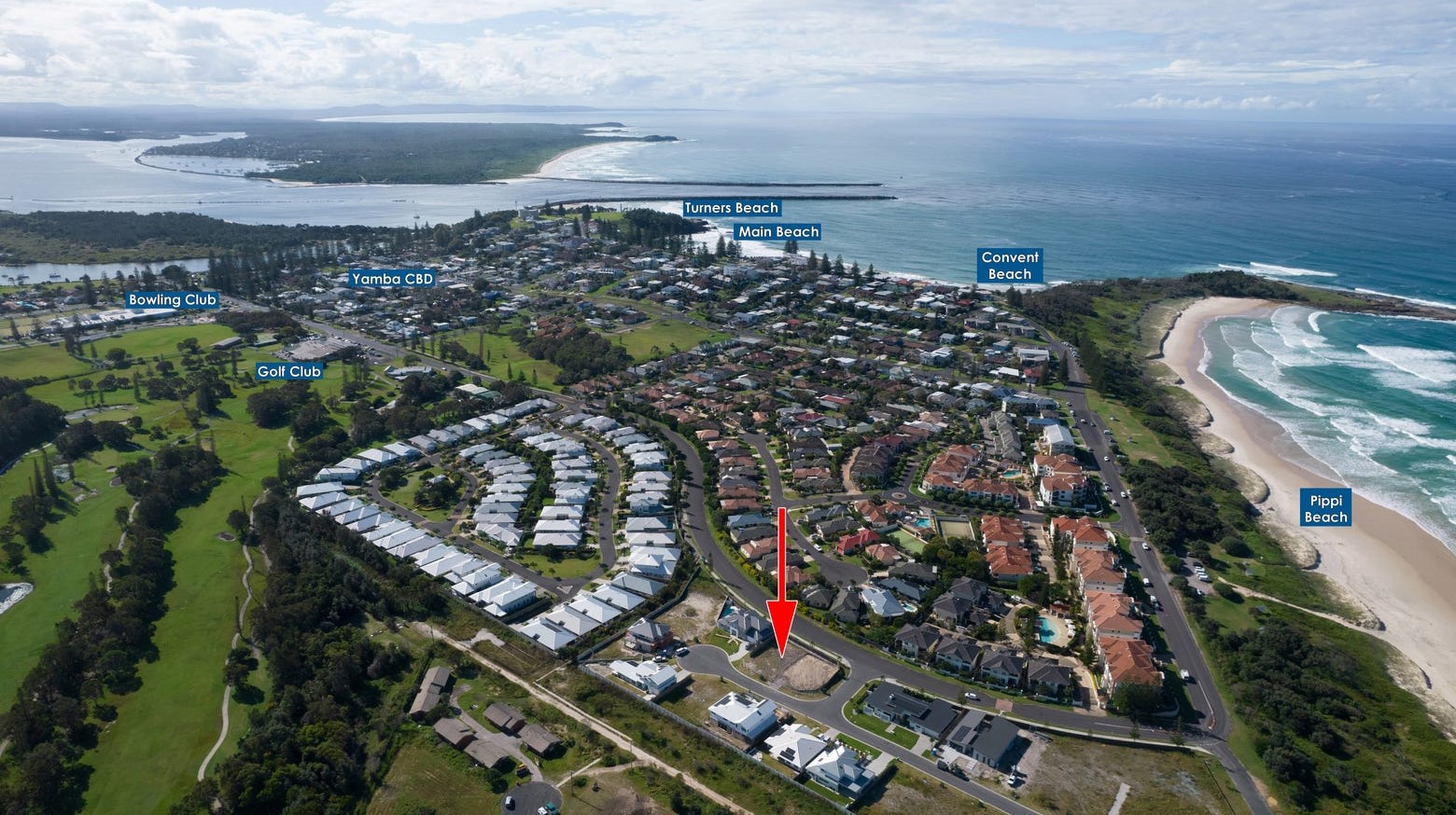 Dunes Court - Yamba Aerial