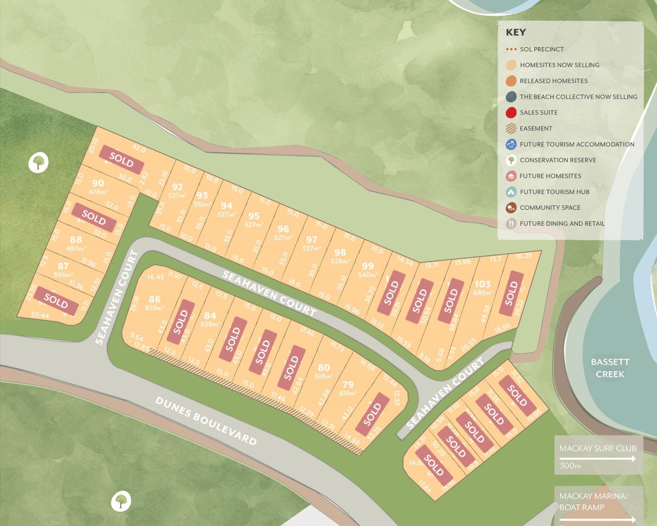 Dunes Harbour Beach Estate - Mackay Harbour Release Map