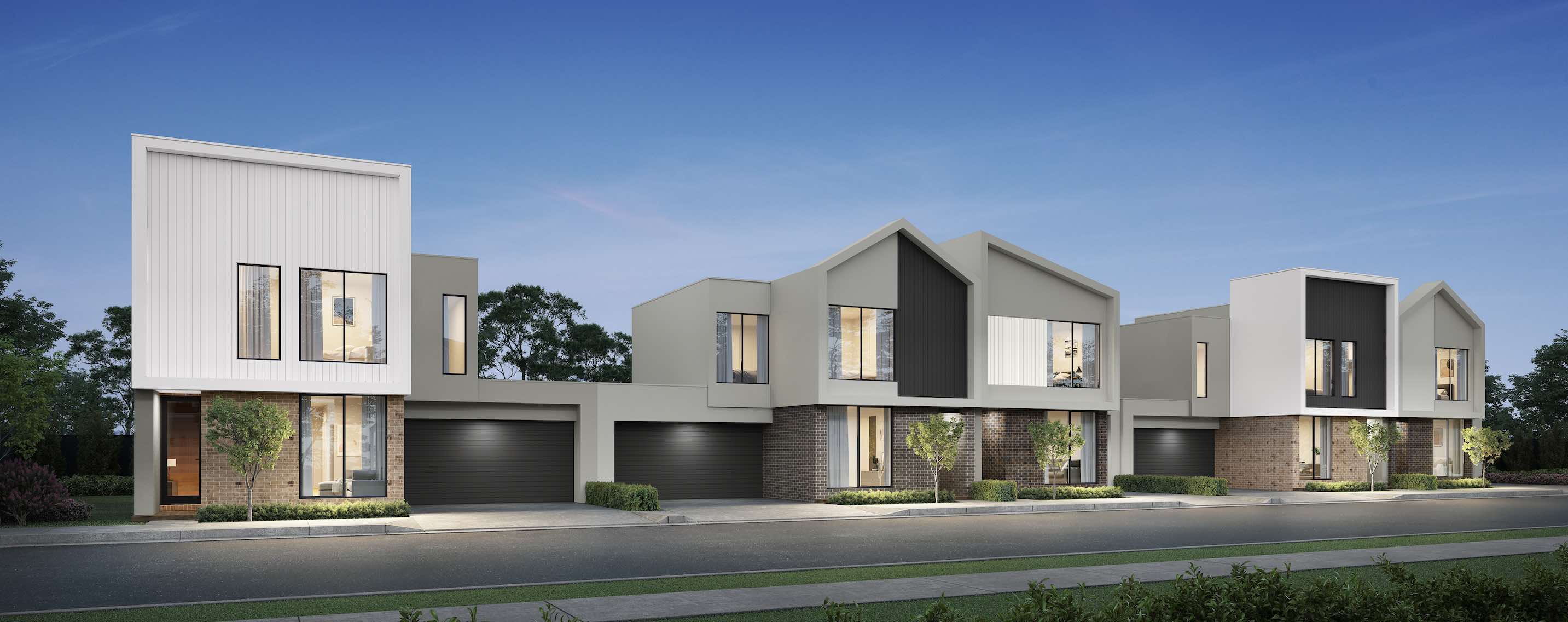 East Quarter Townhomes at Eliston Estate - Clyde Urban Edge Collectiion 2 Streetscape
