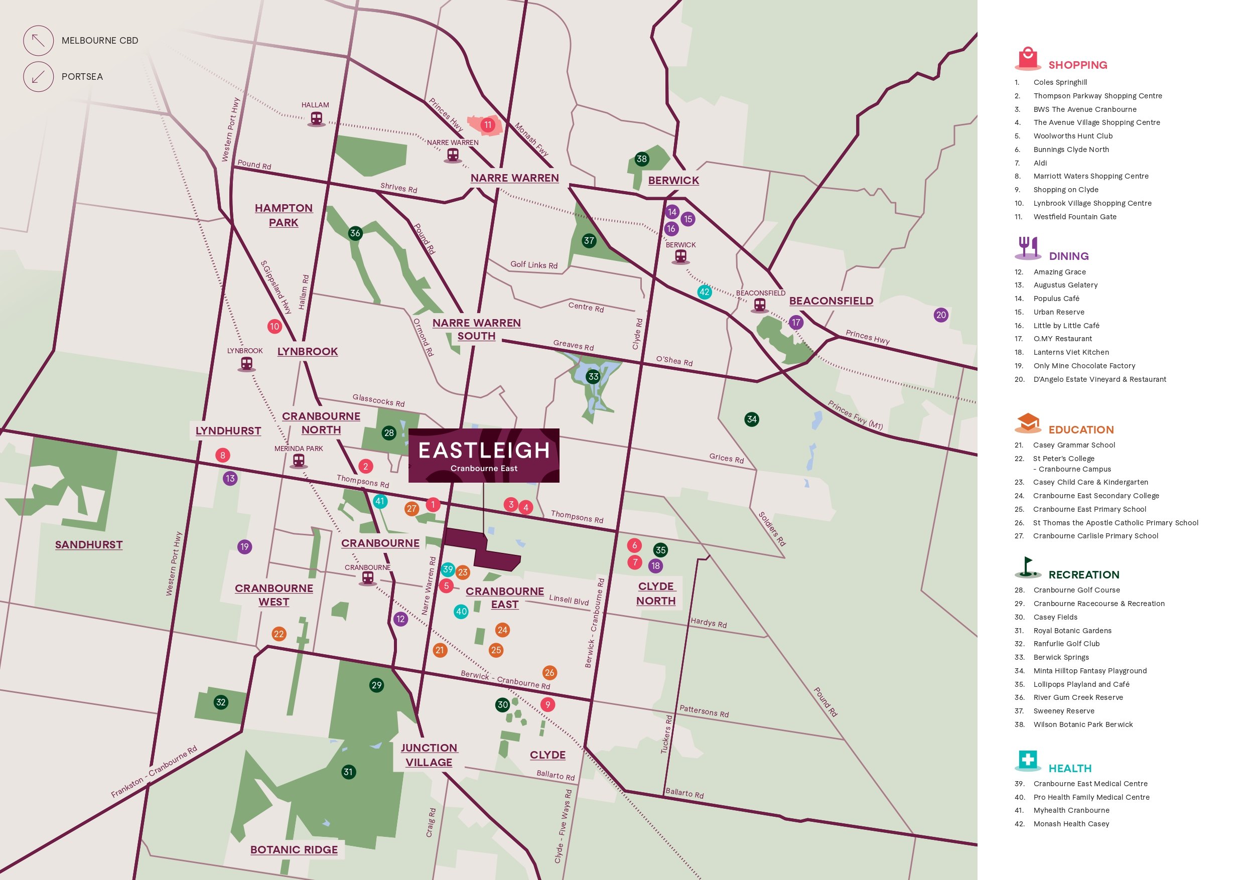 Eastleigh - Cranbourne Eas Location Map