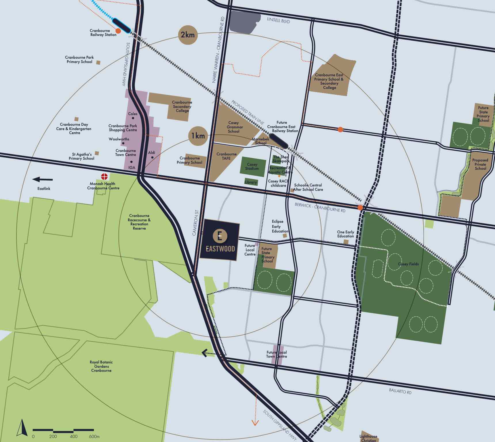 Eastwood Cranbourne East Location map