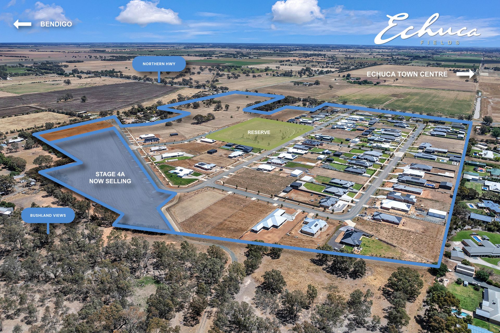 Echuca Fields Estate - Echuca Aerial