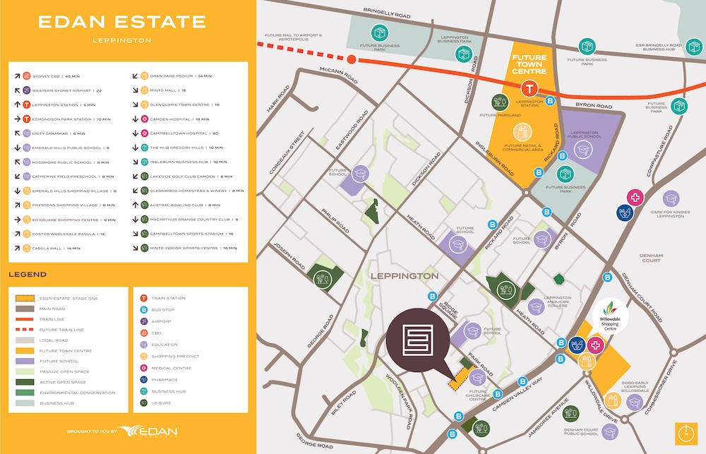 Edan Estate - Leppington Location Map