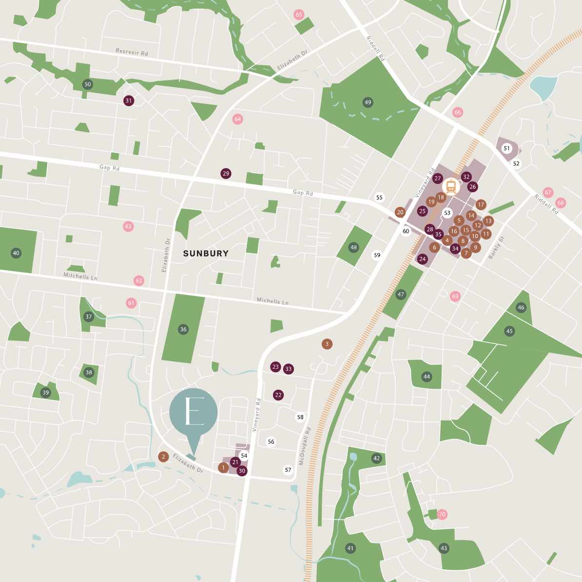Elanor Estate - Sunbury Location m Location Map