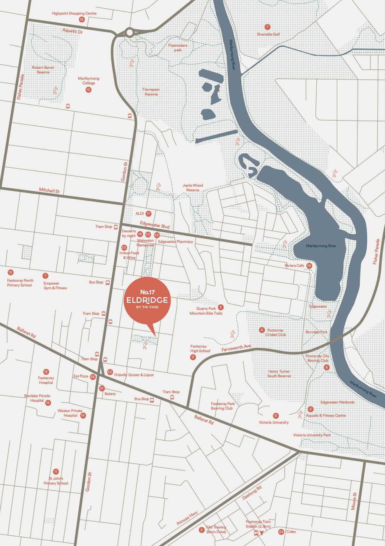 Eldridge on the Park Estate - Footscray Location map