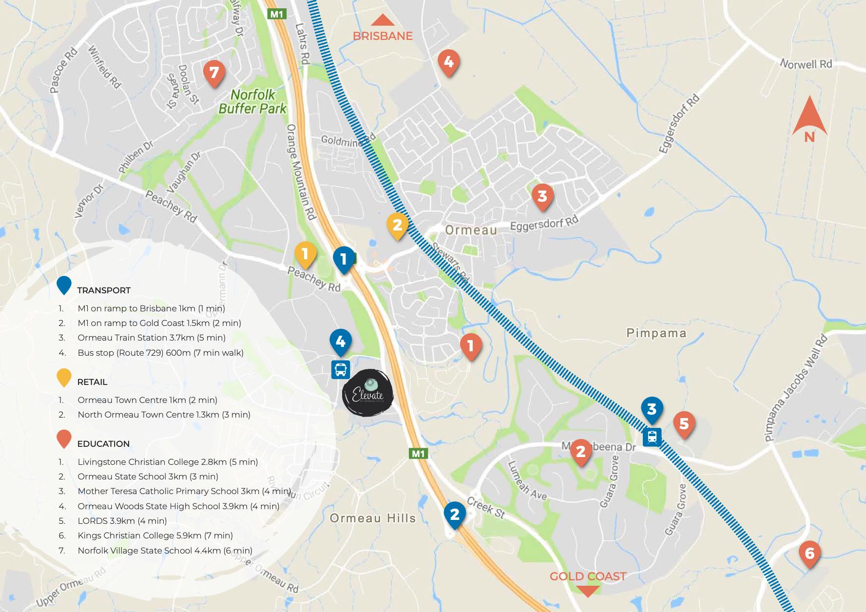Elevate Estate - Ormeau Hills Location m Location Map