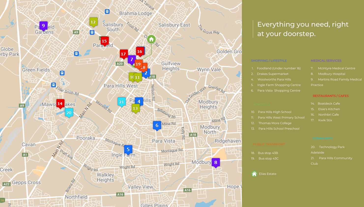Elias Estate - Para Hills West Location Map