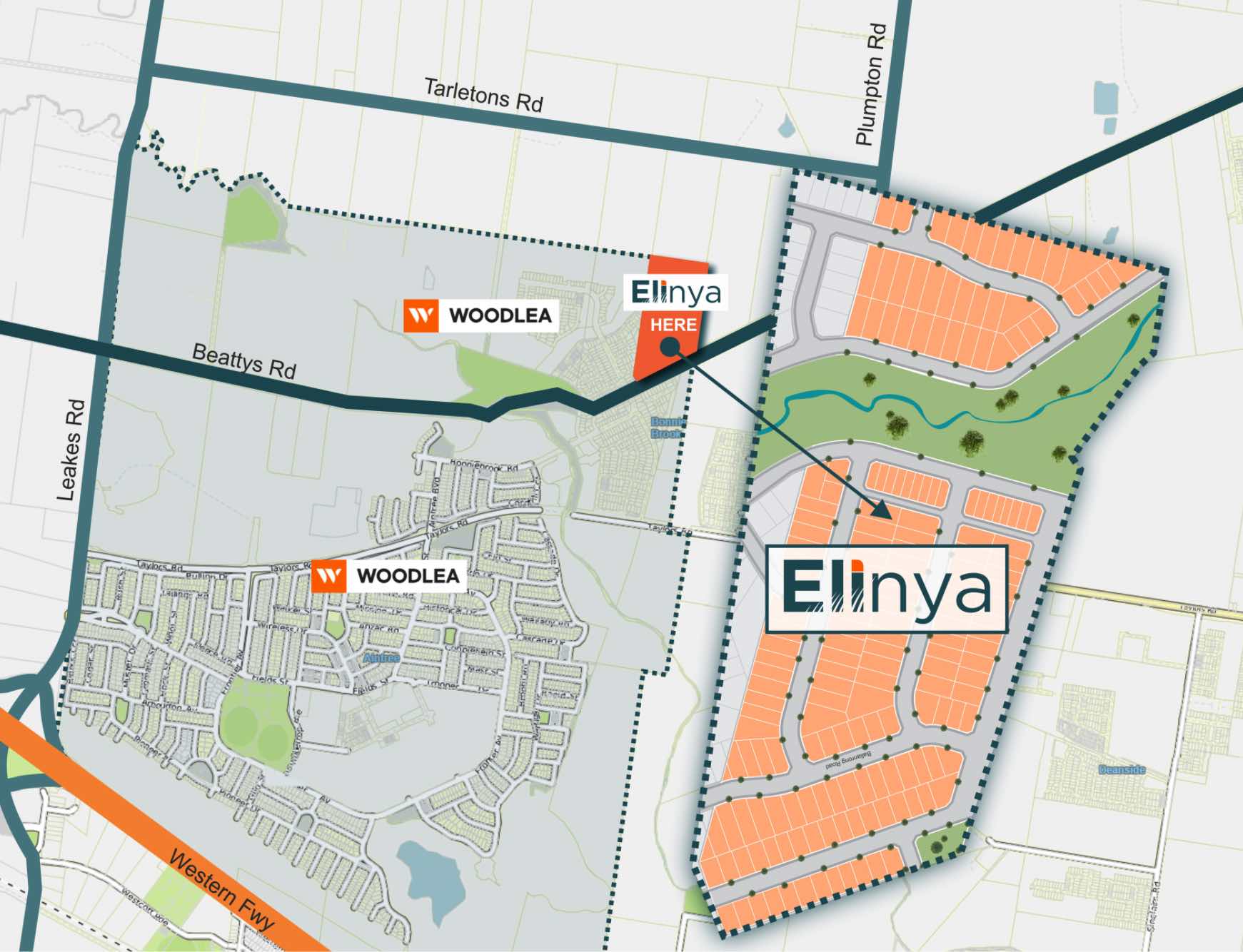 Elinya Estate - Bonnie Brook Location Map