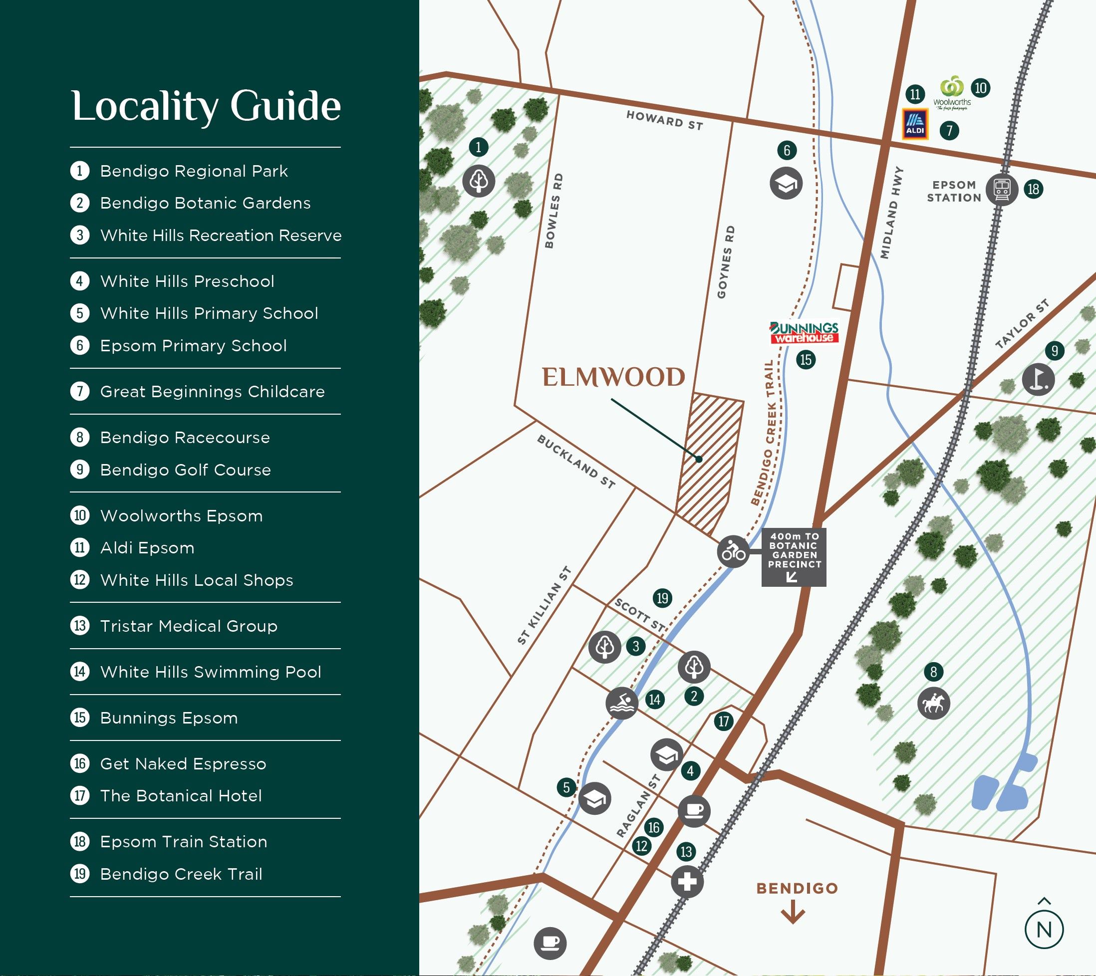 Elmwood Estate - Epsom Location Map