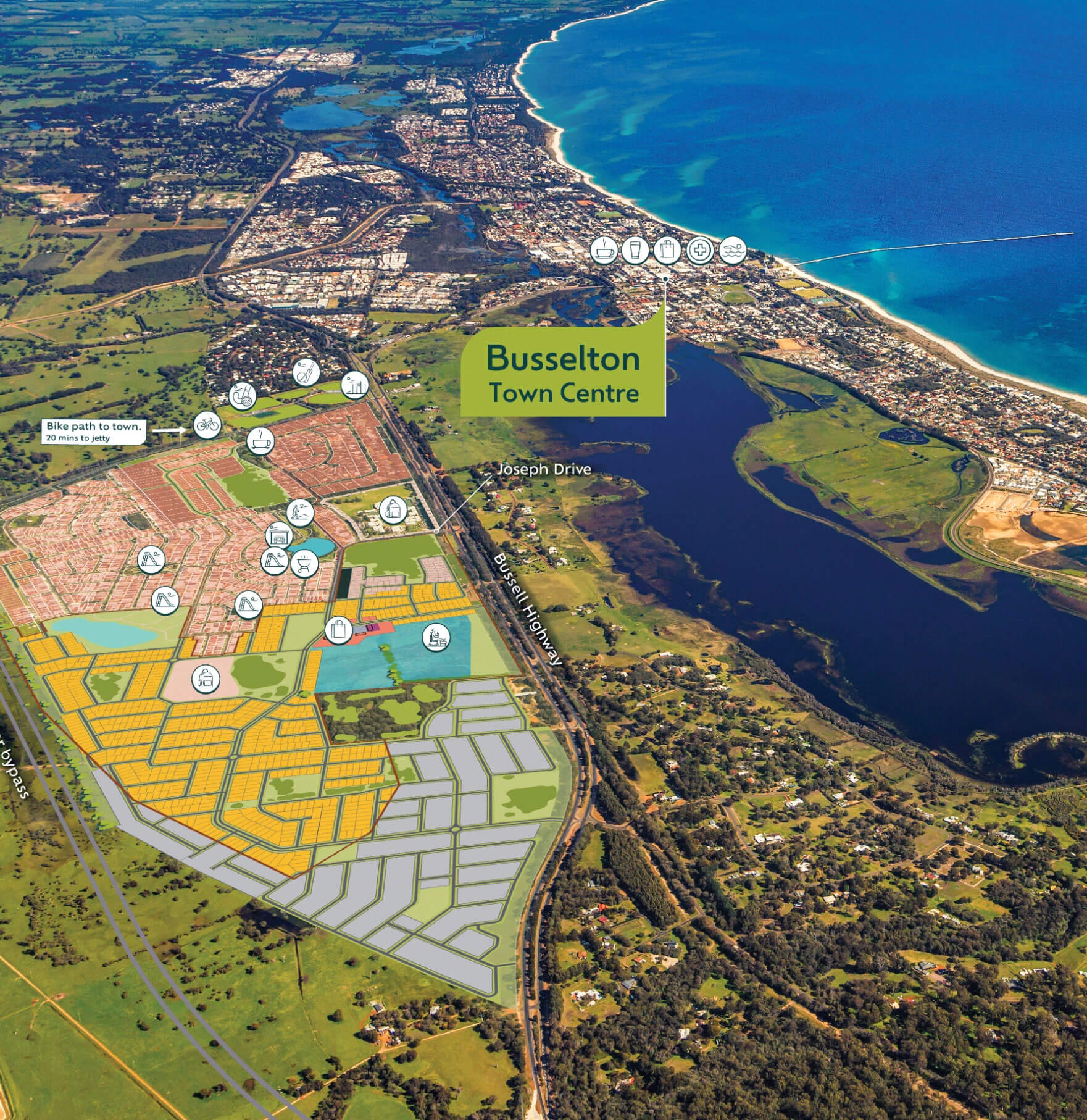 Embark Busselton Estate - Yalyalup Aerial