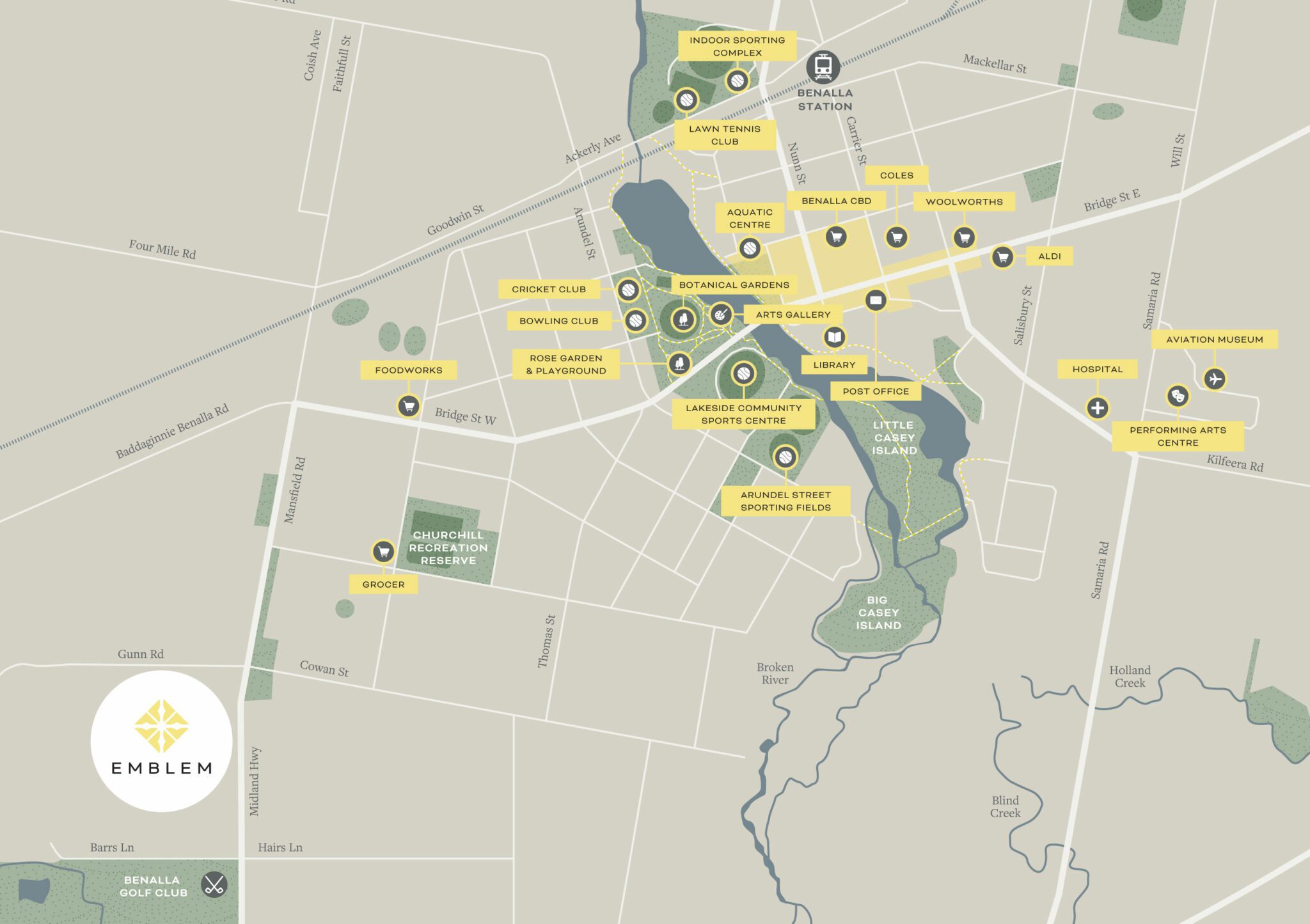 Emblem Benalla Estate - Benalla Location Map