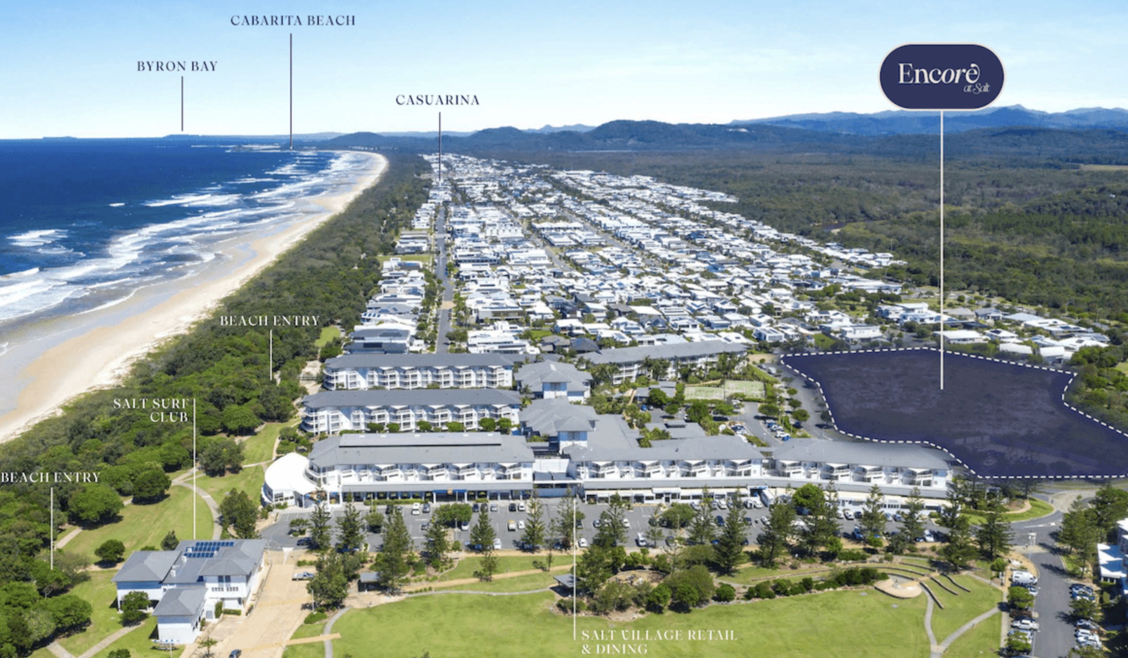 Encore at Salt - Kingscliff Aerial