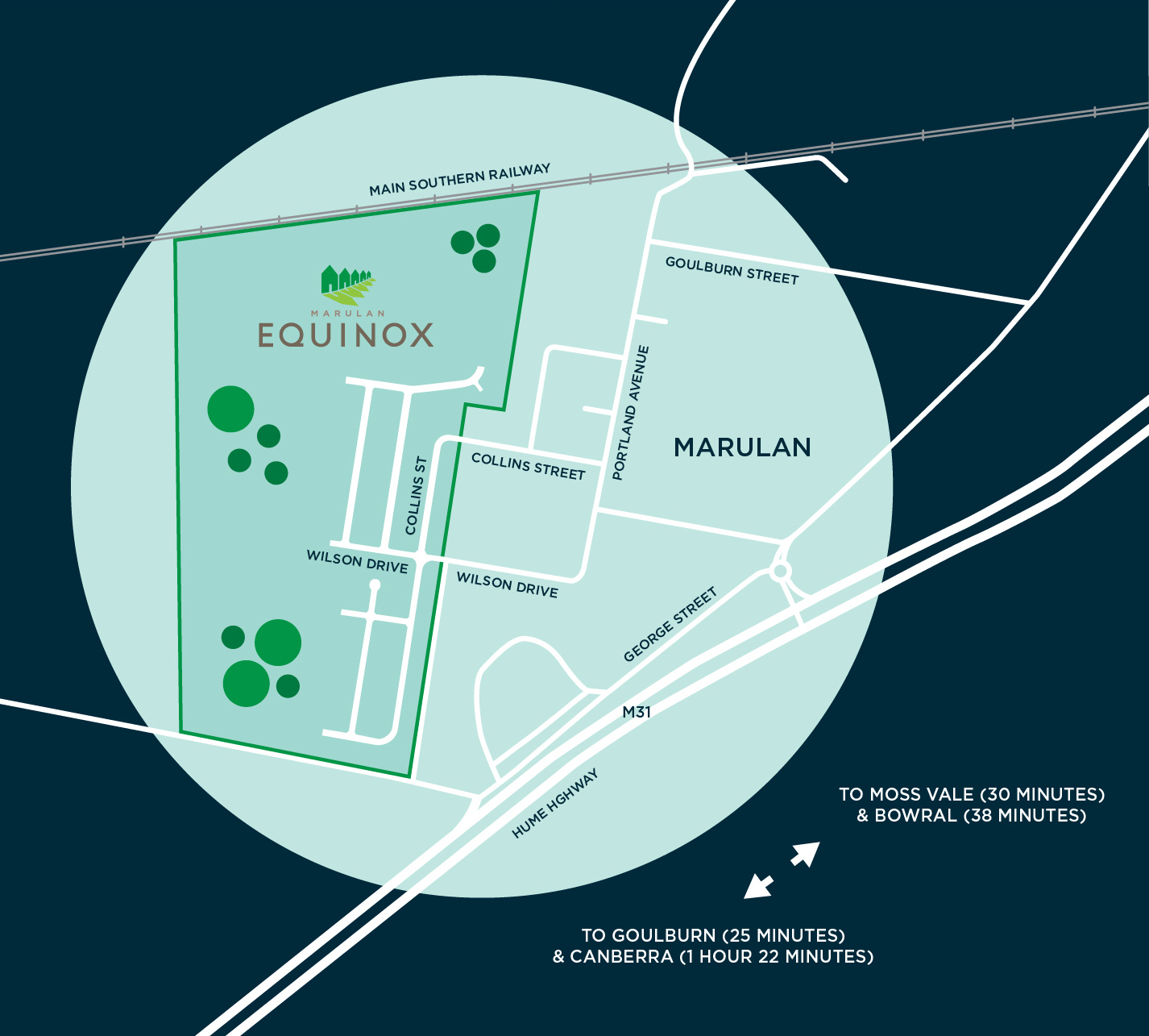 Equinox Estate - Marulan Location Map