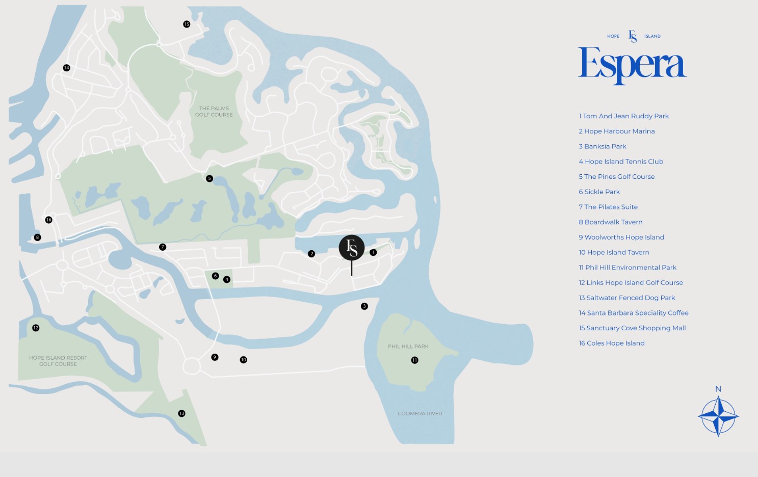 Espera Residences - Hope Island Location Map