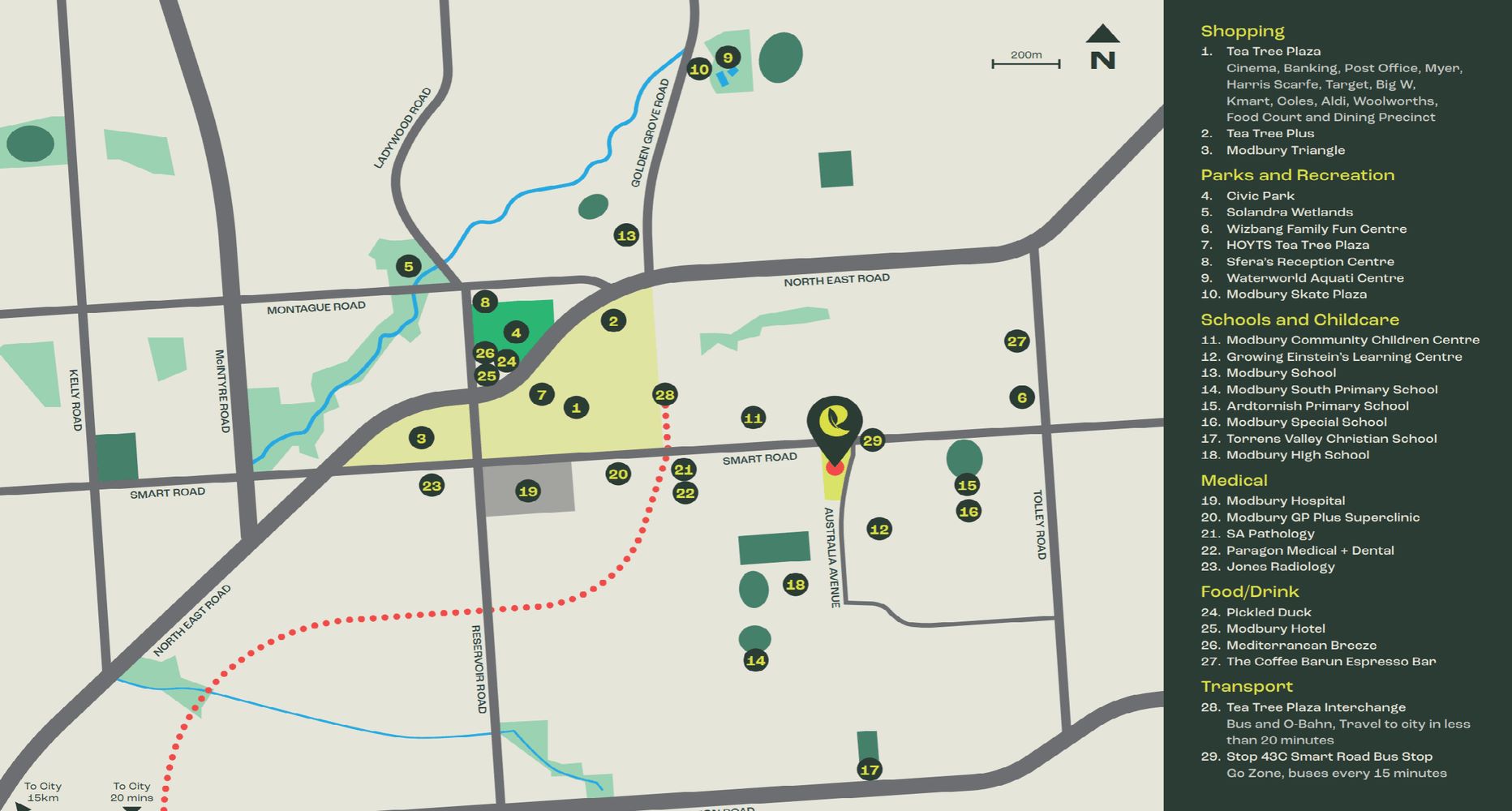 Euca Estate - Modbury Location Map