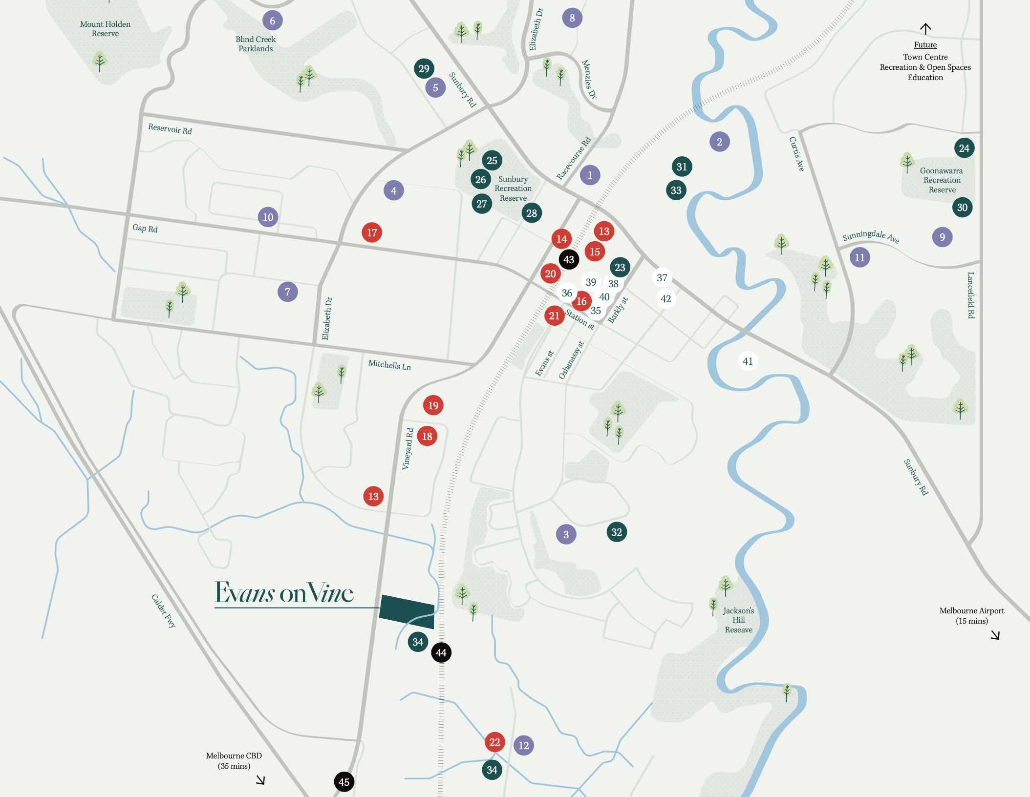 Evans on Vine Estate - Sunbury Location map