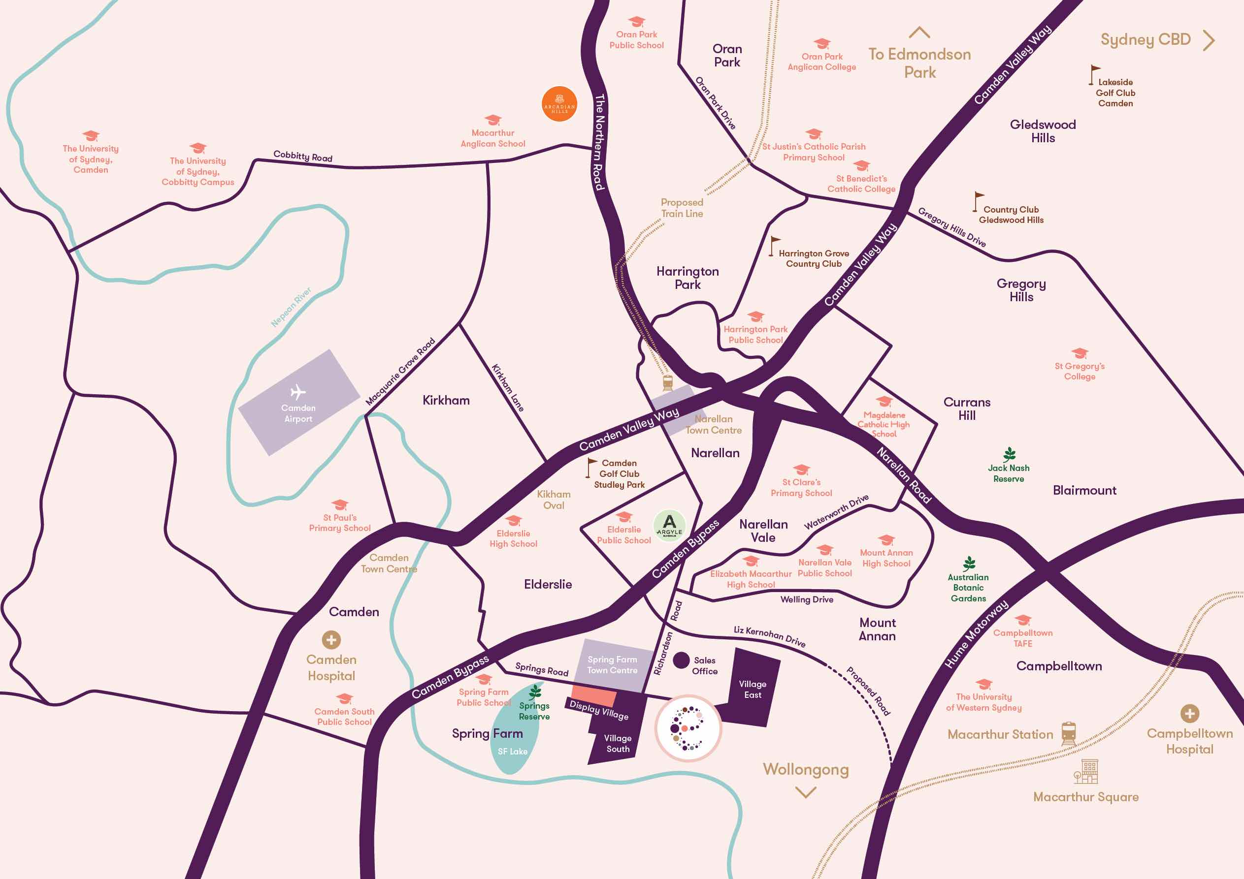 Evergreen Estate - Spring Farm Location m Location Map
