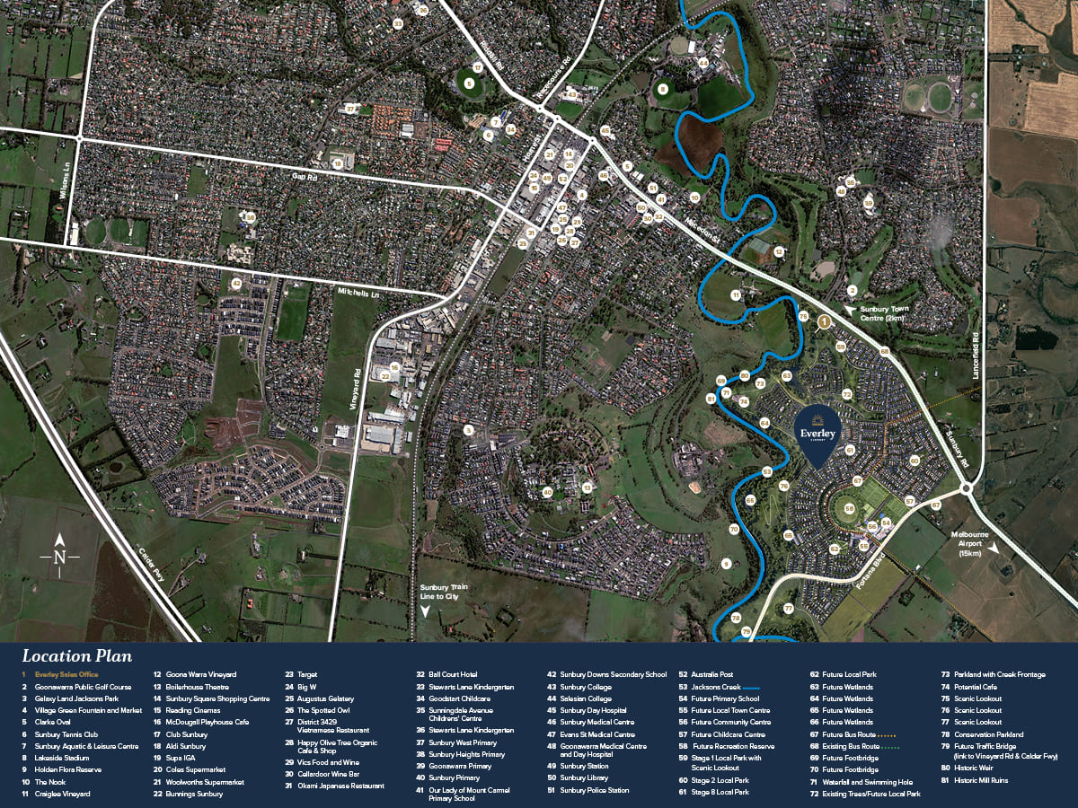 Everley Estate - Sunbury Location Map