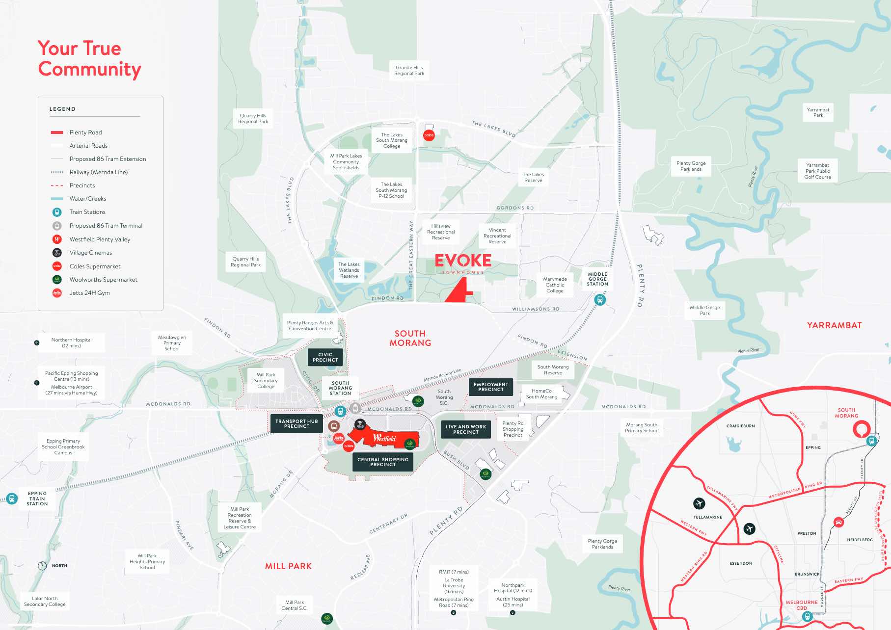 Evoke Townhomes - South Morang Location map