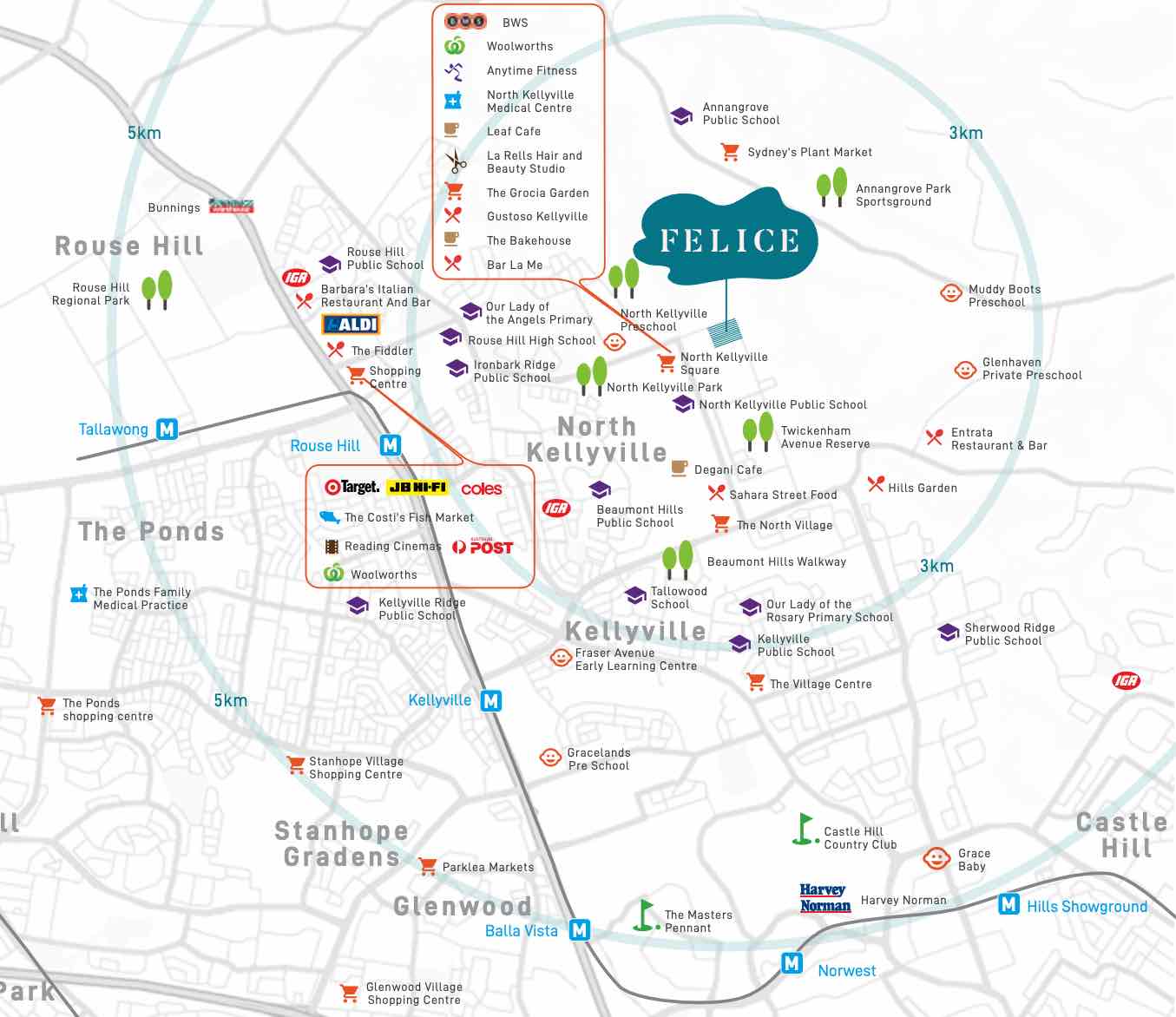 Felice Estate - North Kellyville Location map