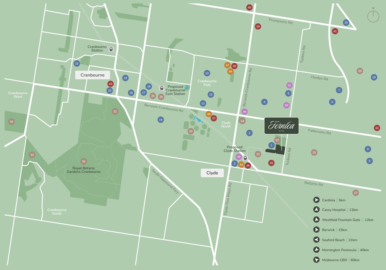 Fernlea Estate - Clyde Location Map