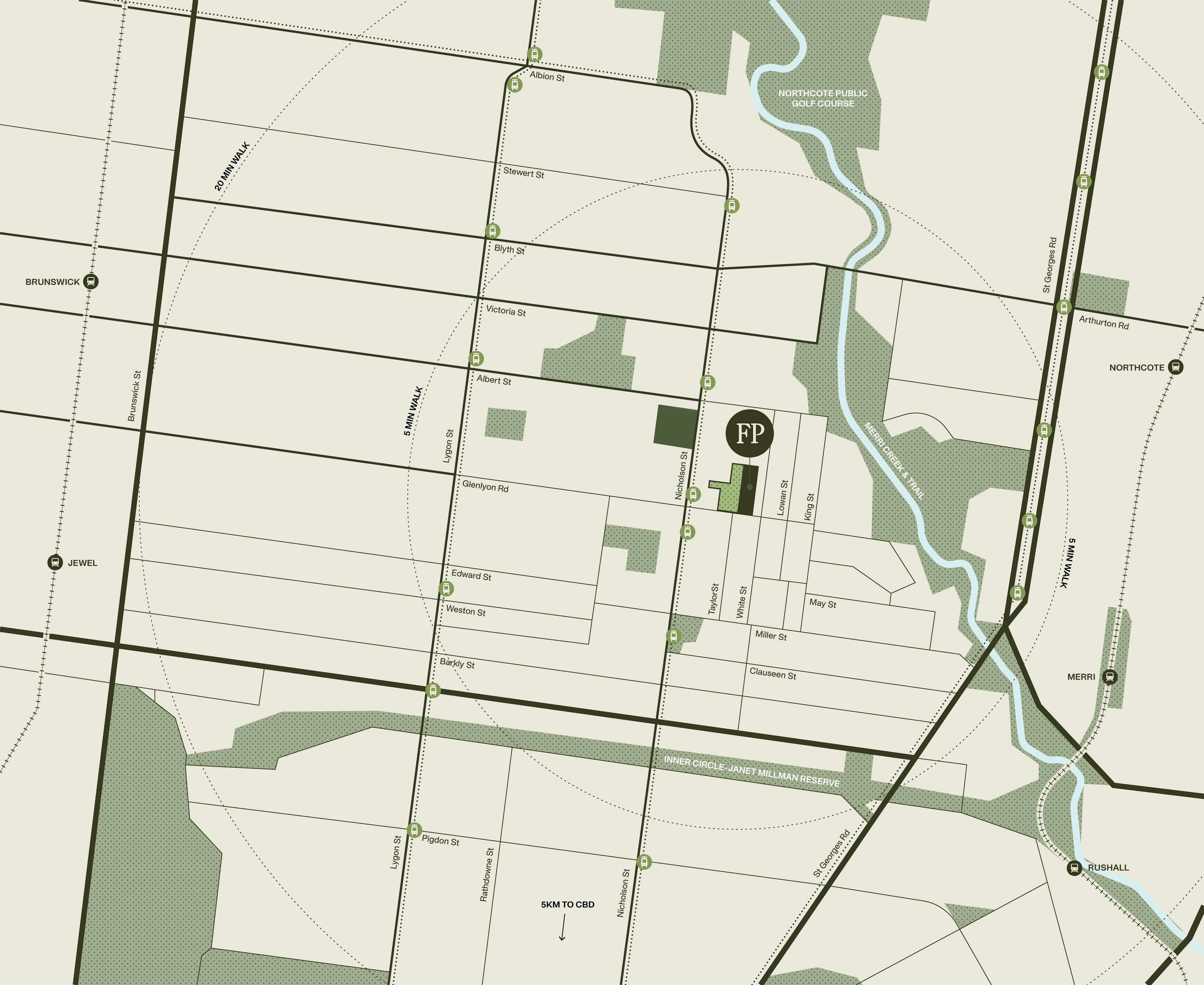 Fisher Place Estate - Fitzroy North Location Map