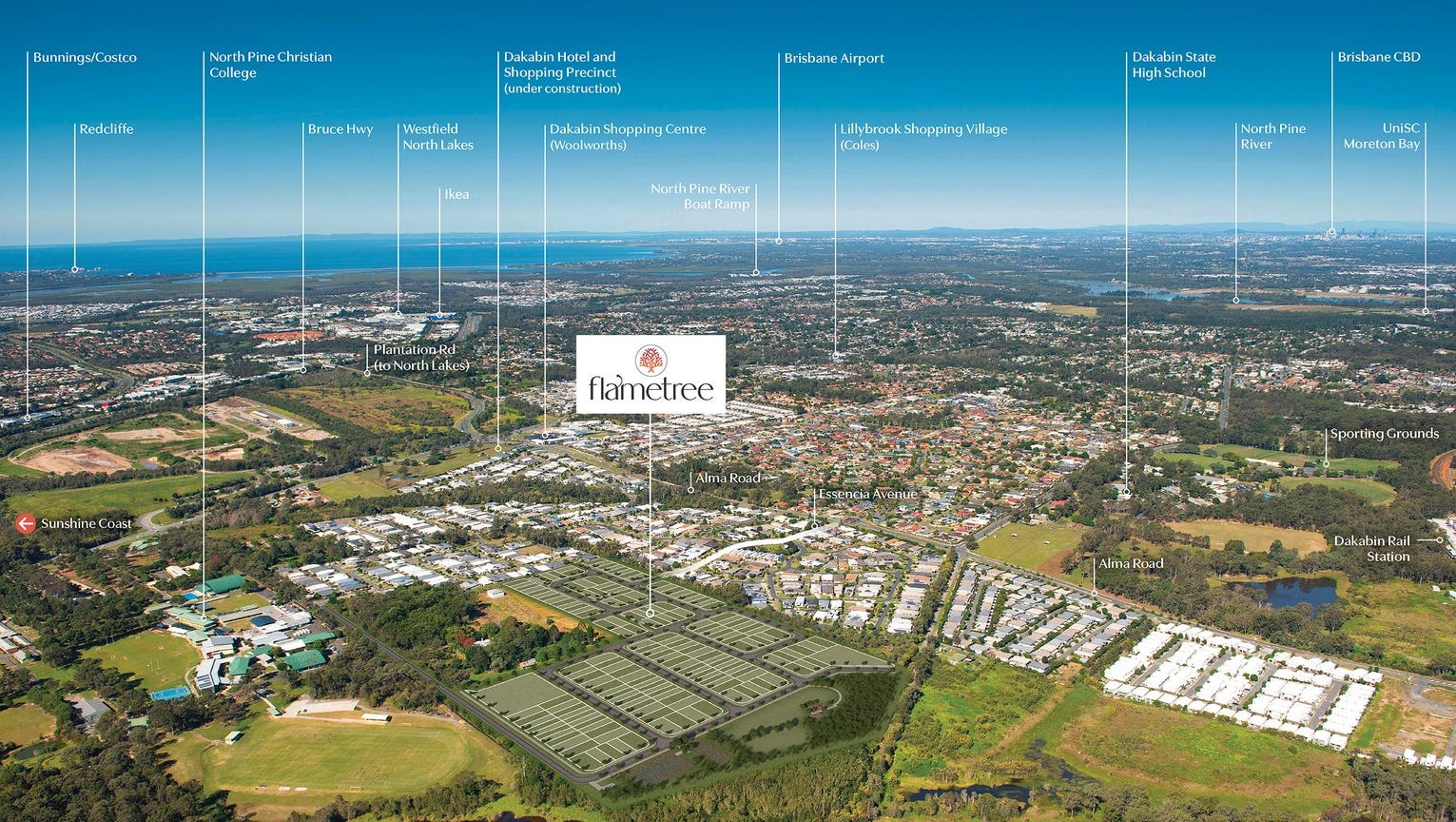 Flametree Estate - Dakabin Aerial