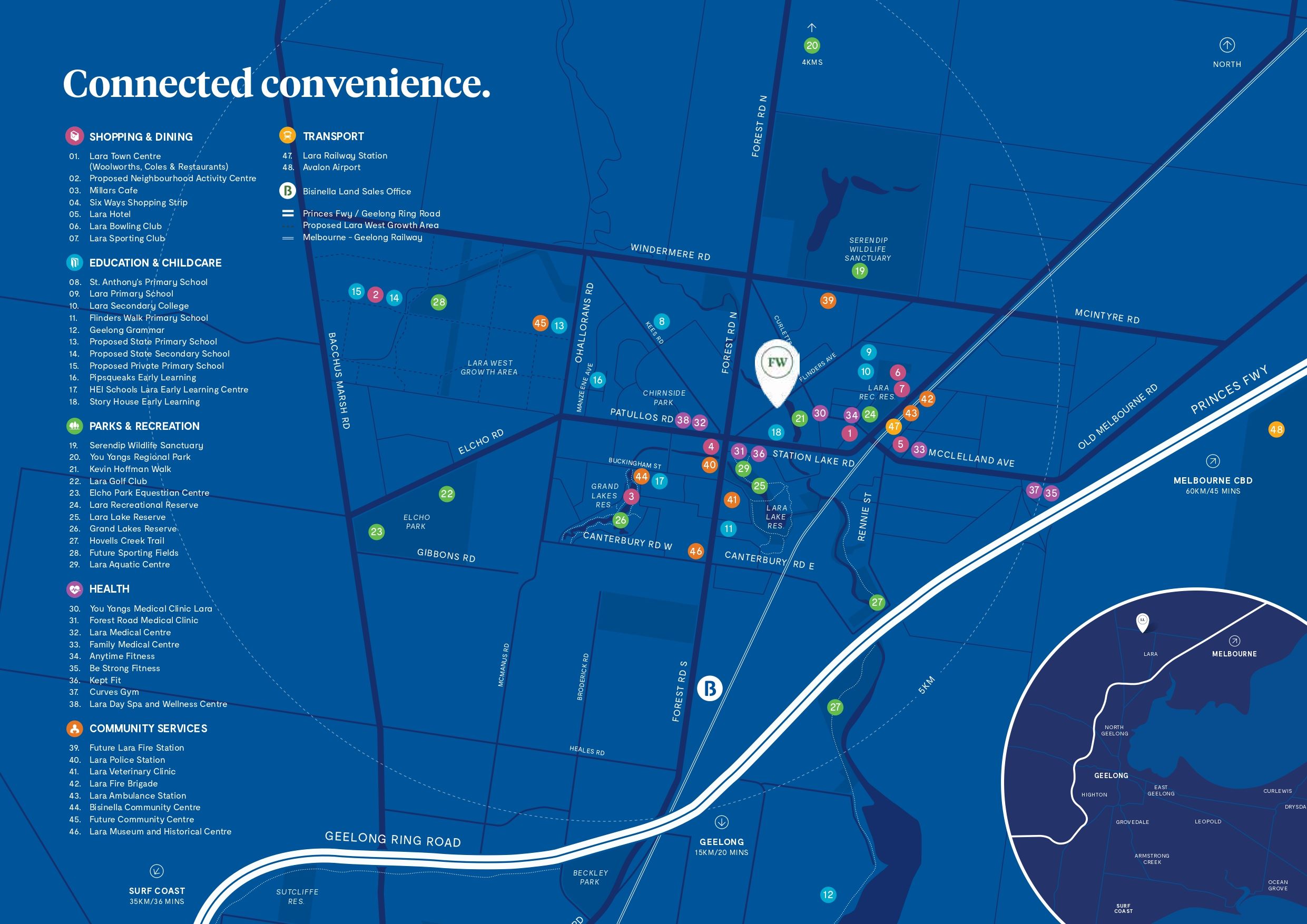 Flinders Walk Estate - Lara Location Map