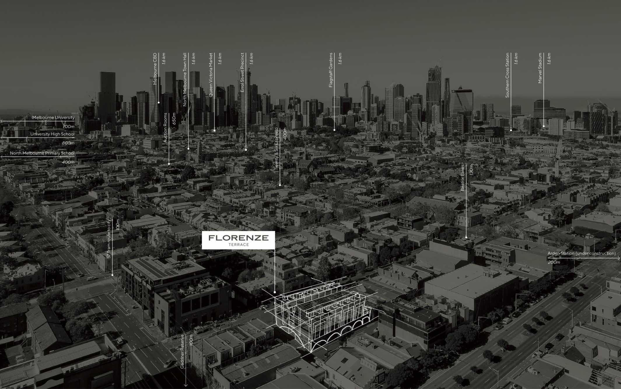 Florenze Terrace - North Melbourne Aerial